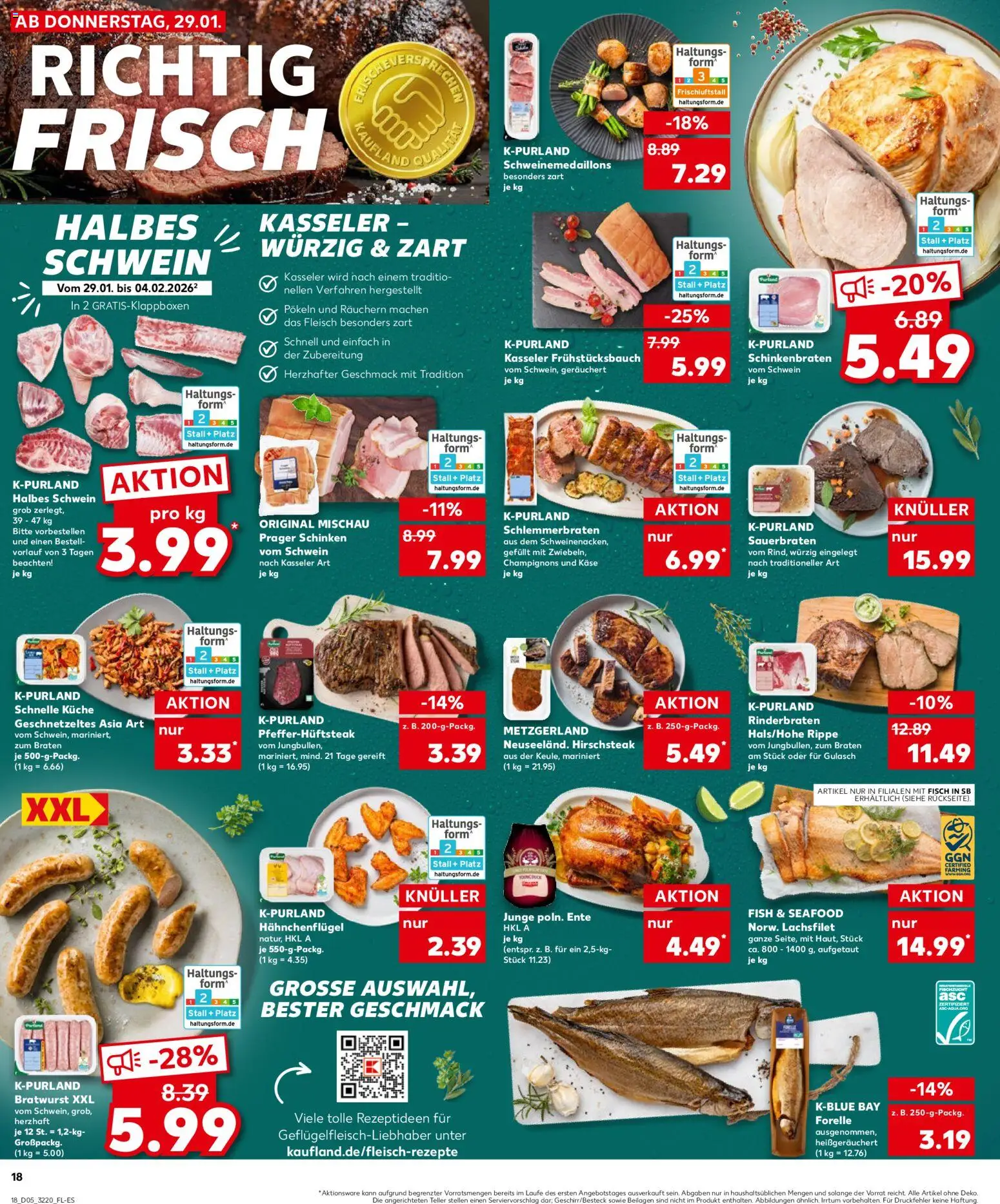 Kaufland prospekt Jena	 – gültig ab 01.02.2026 | Seite: 18 | Produkte: Rinderbraten, Steak, Fleisch, Ente