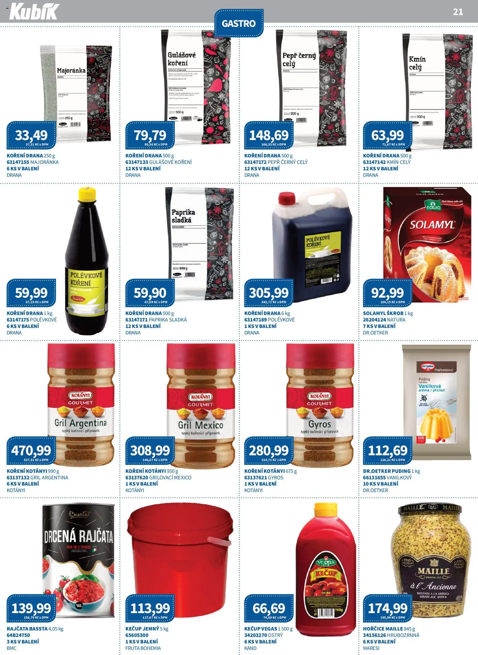 Kubík leták - Velkoobchod 01/2026 od 07.01.2026 | Strana: 21 | Produkty: Gourmet, Rajčata, Gyros, Gril