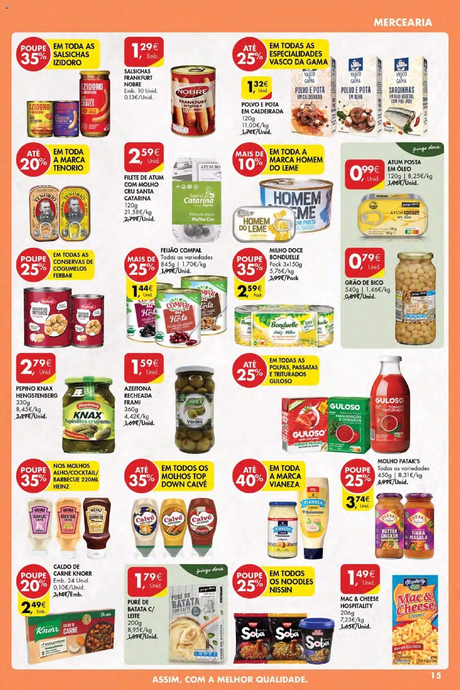 Pingo Doce Poupe Esta Semana Açores │ válido de 26.02.2026 | Página: 15 | Produtos: Knorr, Maionese, Cogumelos, Milho