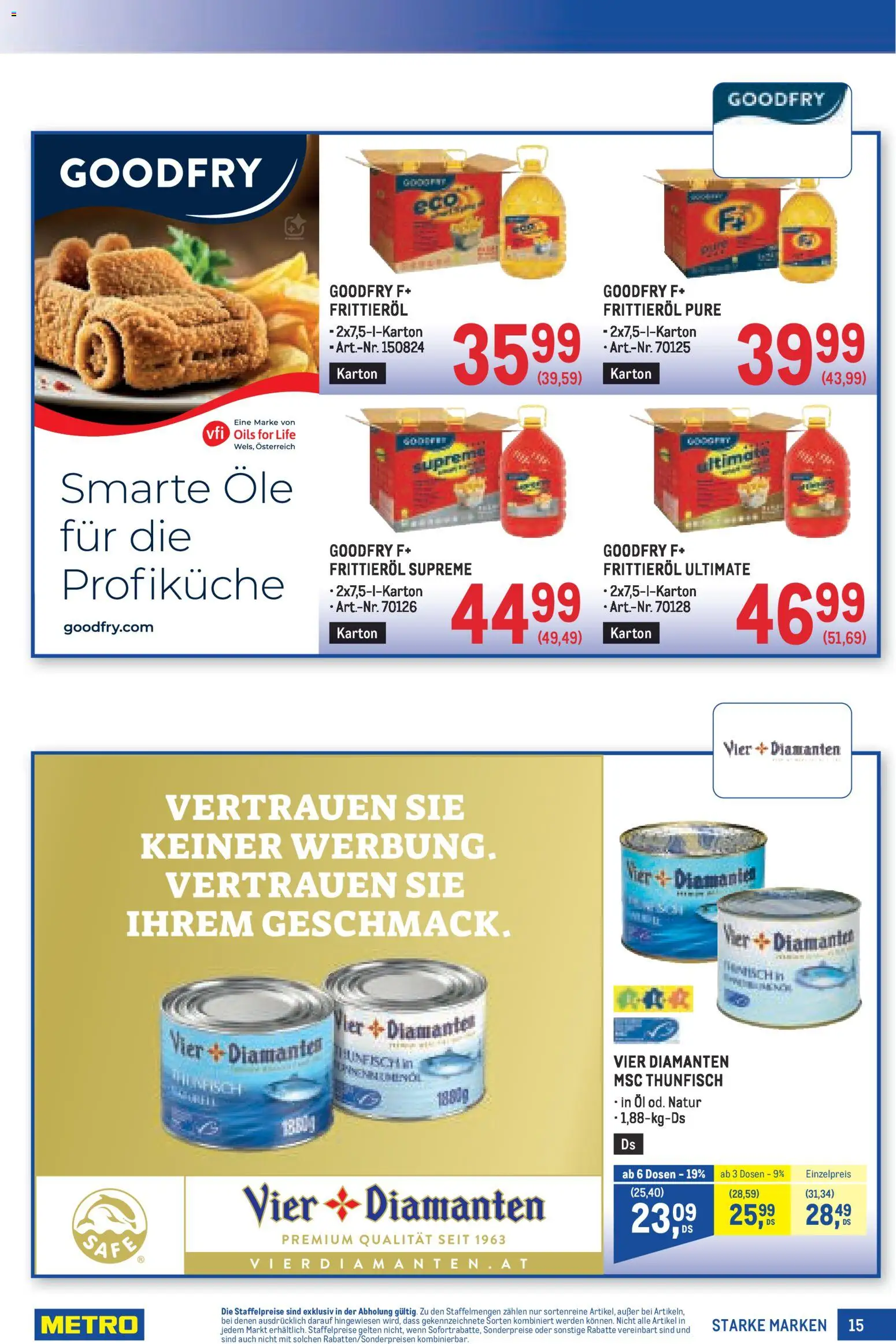 Metro angebote Starke Marken gültig ab 30.04.2026 | Seite: 15 | Produkte: Huile à frire, Öl