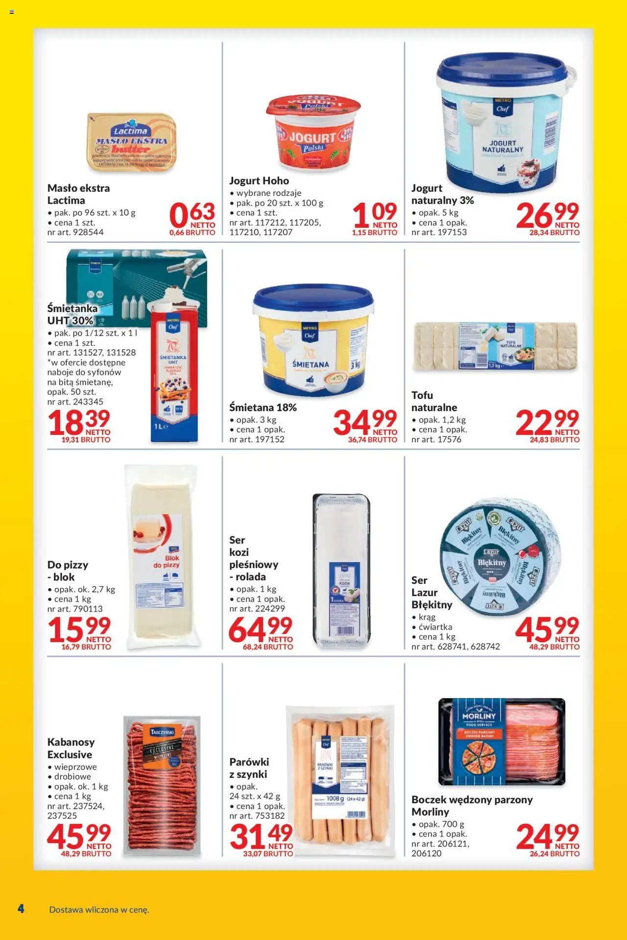 Makro Gazetka - Dostawy dla gastronomii od 05.08.2025 | Strona: 4 | Produkty: Parówki, Boczek, Tofu, Boczek parzony