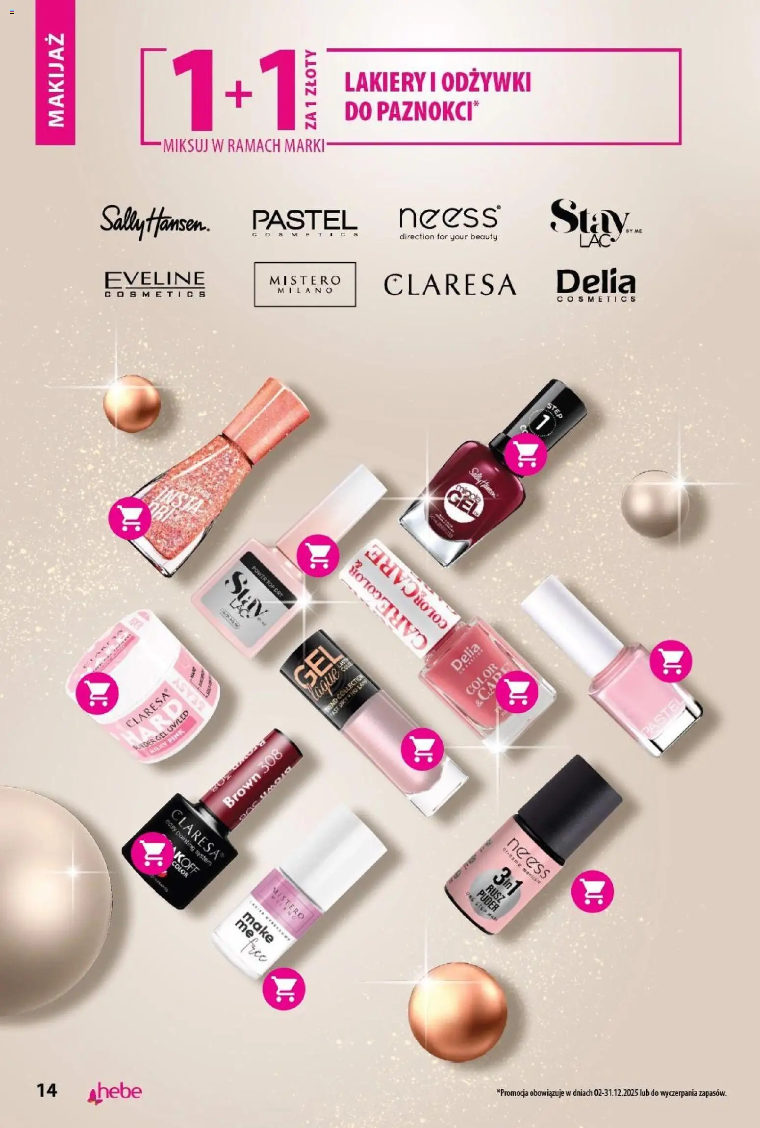 Hebe Gazetka - Katalog od 02.12.2025 | Strona: 14 | Produkty: Top, Makijaż, Puder, Lakiery