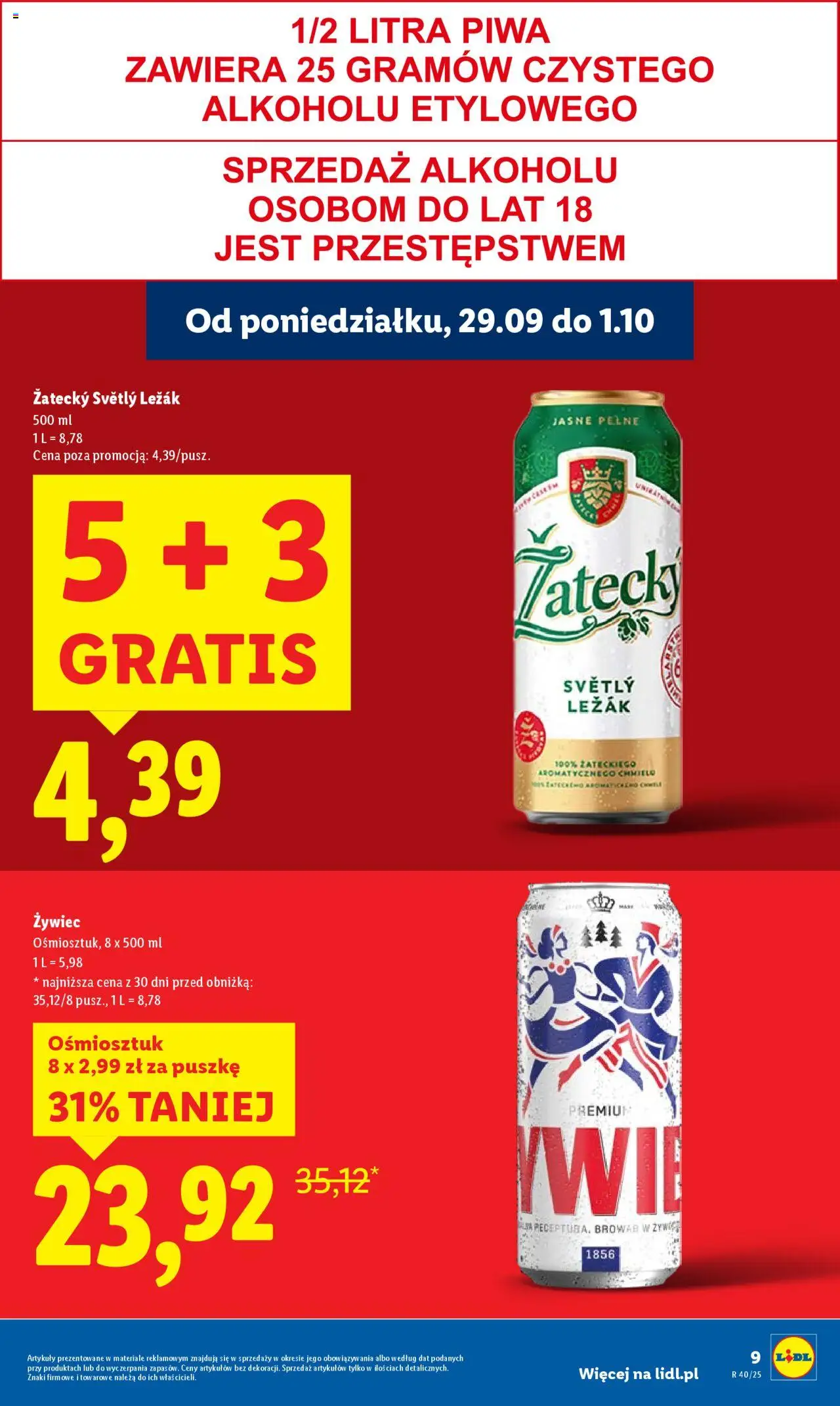 Lidl Gazetka od 29.09.2025 | Strona: 9 | Produkty: Leżak