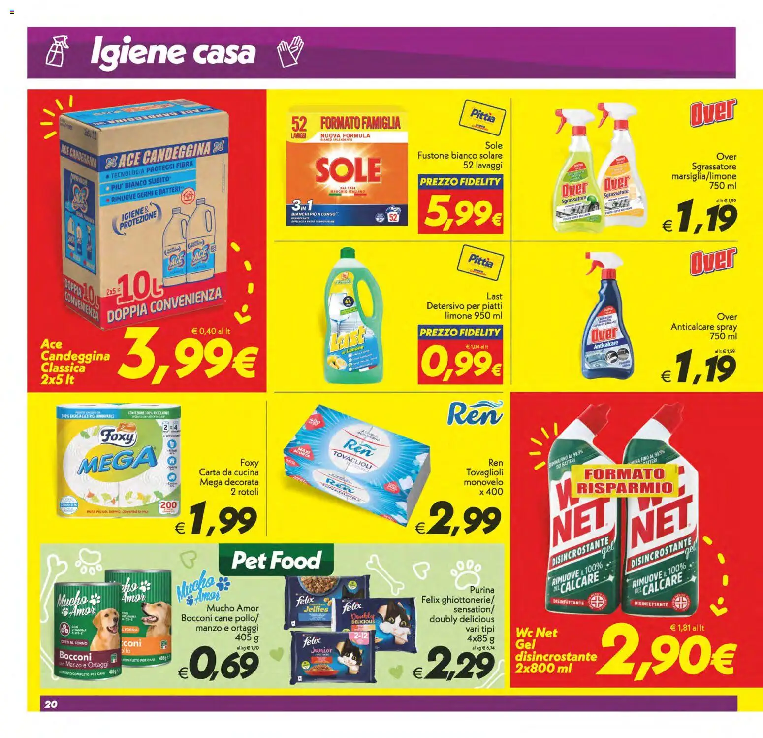 Volantino SuperConveniente del 23.01.2026 | Pagina: 20 | Prodotti: Detersivo per piatti, Anticalcare, Limone, WC