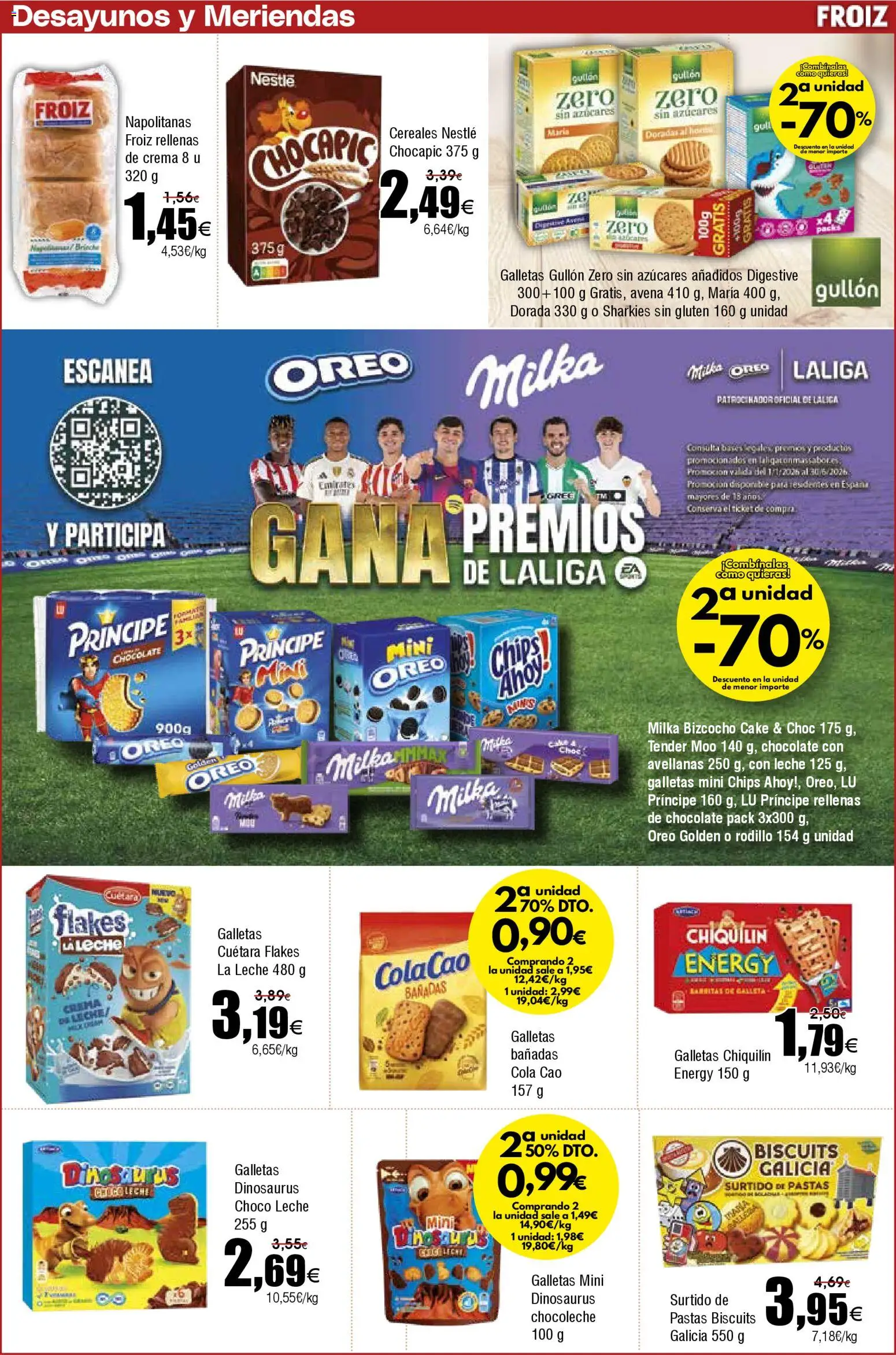 Froiz folleto │ válido desde el 11.02.2026 | Página: 13 | Productos: Leche, Chocolate, Cereales, Galletas