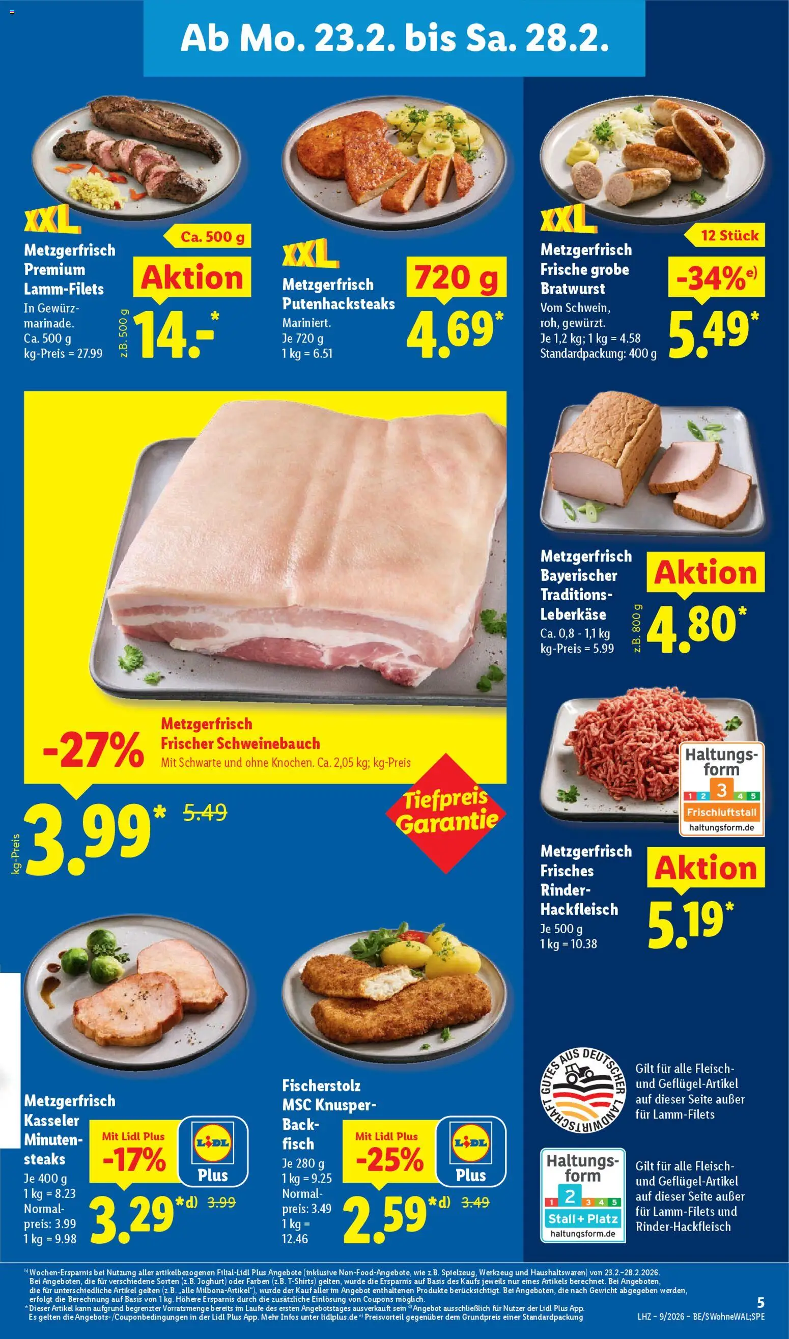 Lidl Prospekt Gundelsheim – gültig ab 23.02.2026 | Seite: 11 | Produkte: Gewicht, Schweinebauch, Bratwurst, Hackfleisch