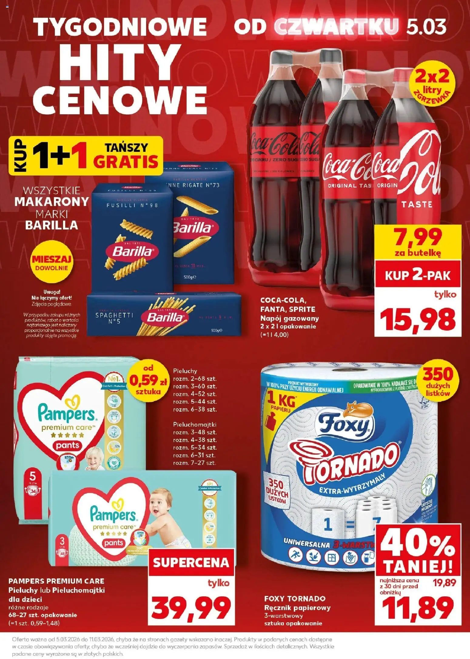 Kaufland gazetka - Mocny start od 09.03.2026 | Strona: 5 | Produkty: PC, Sprite, Makarony, Ręcznik papierowy