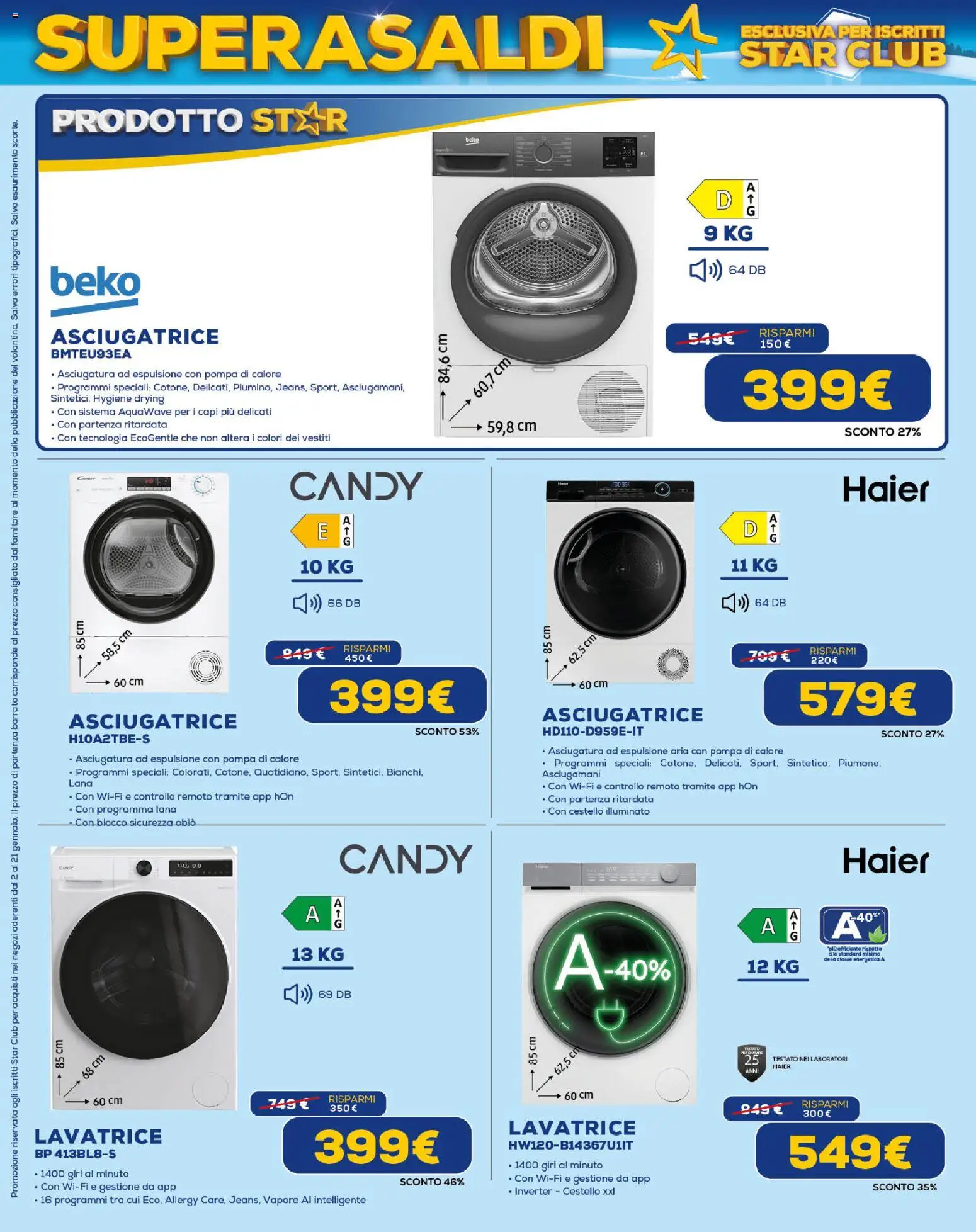 Volantino Euronics del 02.01.2026 | Pagina: 18 | Prodotti: Lavatrice, Asciugatrice