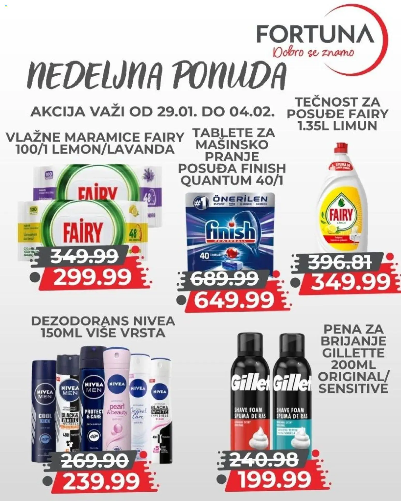 Fortuna Market katalog - važi od 29.01.2026 | Strana: 10 | Proizvode: Gillette, Nivea, Dezodorans, Vlažne maramice
