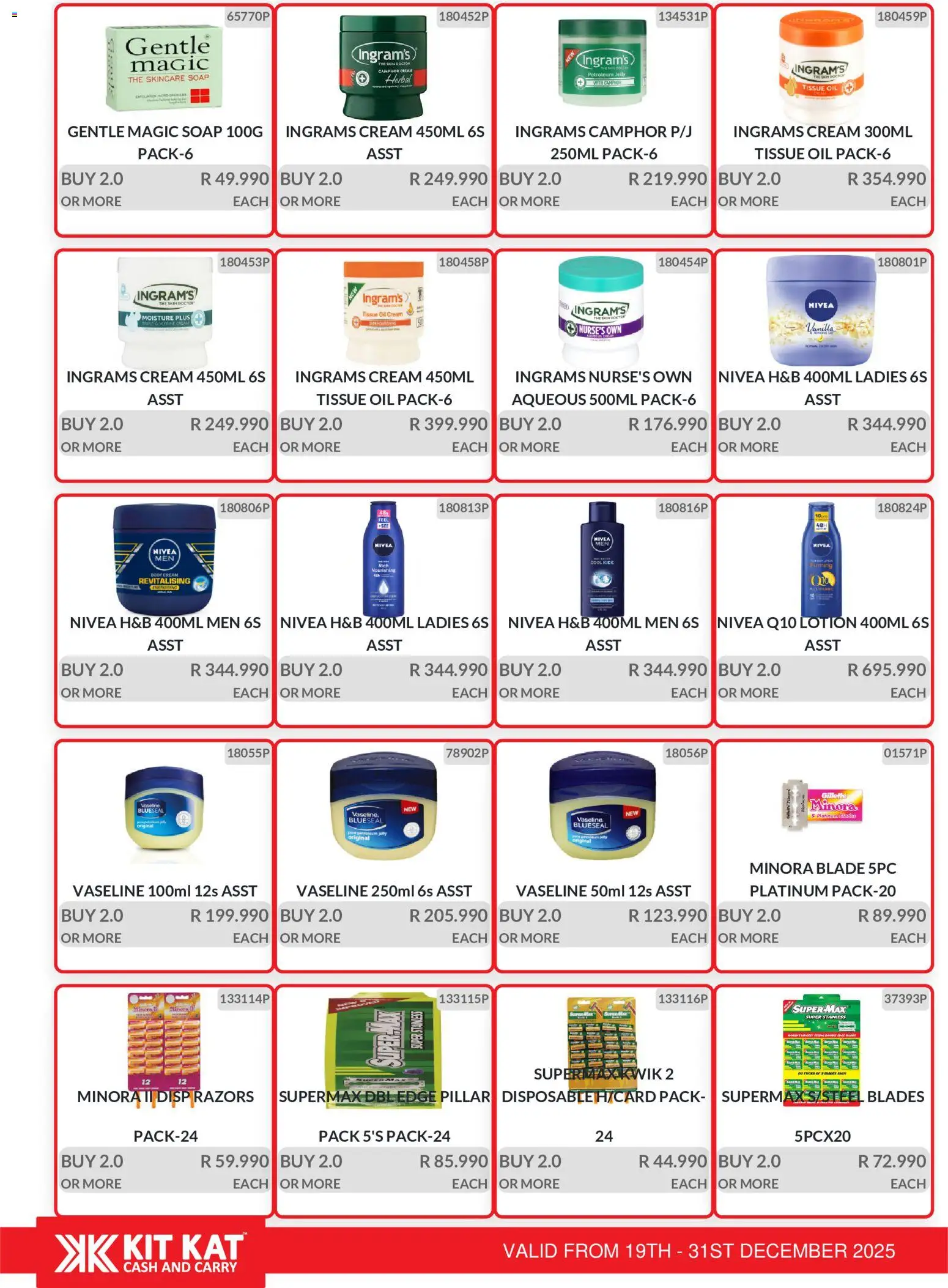 New KIT KAT Cash & Carry catalogue – valid from 19.12.2025 | Page: 22 | Products: Tissue oil, Body cream, Soap, Lotion