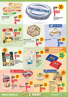 E.leclerc katalog akcije – veljaven od 05.11.2025 | Stran: 17 | Izdelki: Namaz, Maslo, Sir, Cheddar