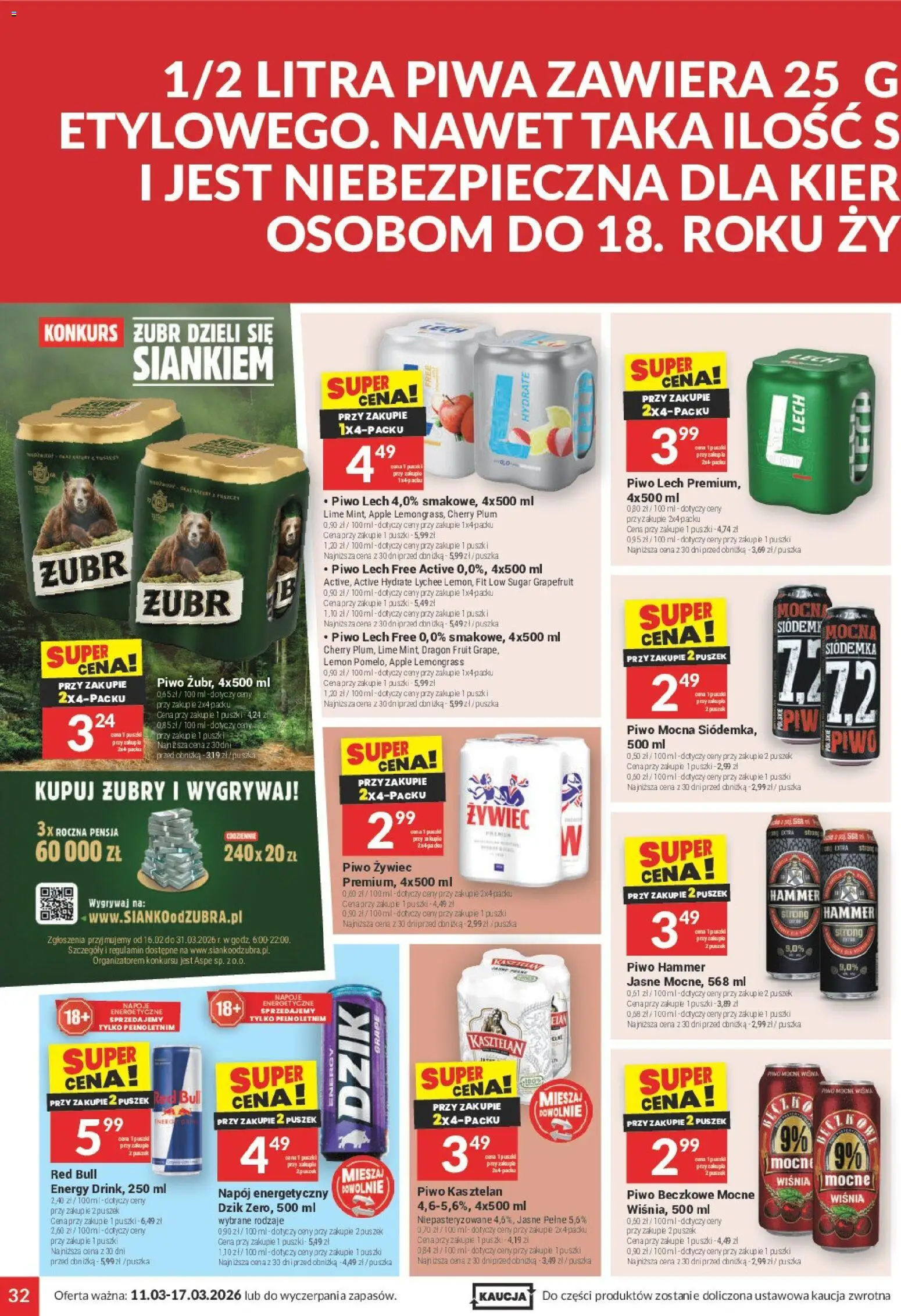 Twój Market gazetka od 11.03.2026 | Strona: 32 | Produkty: Red bull, Napoje, Piwo