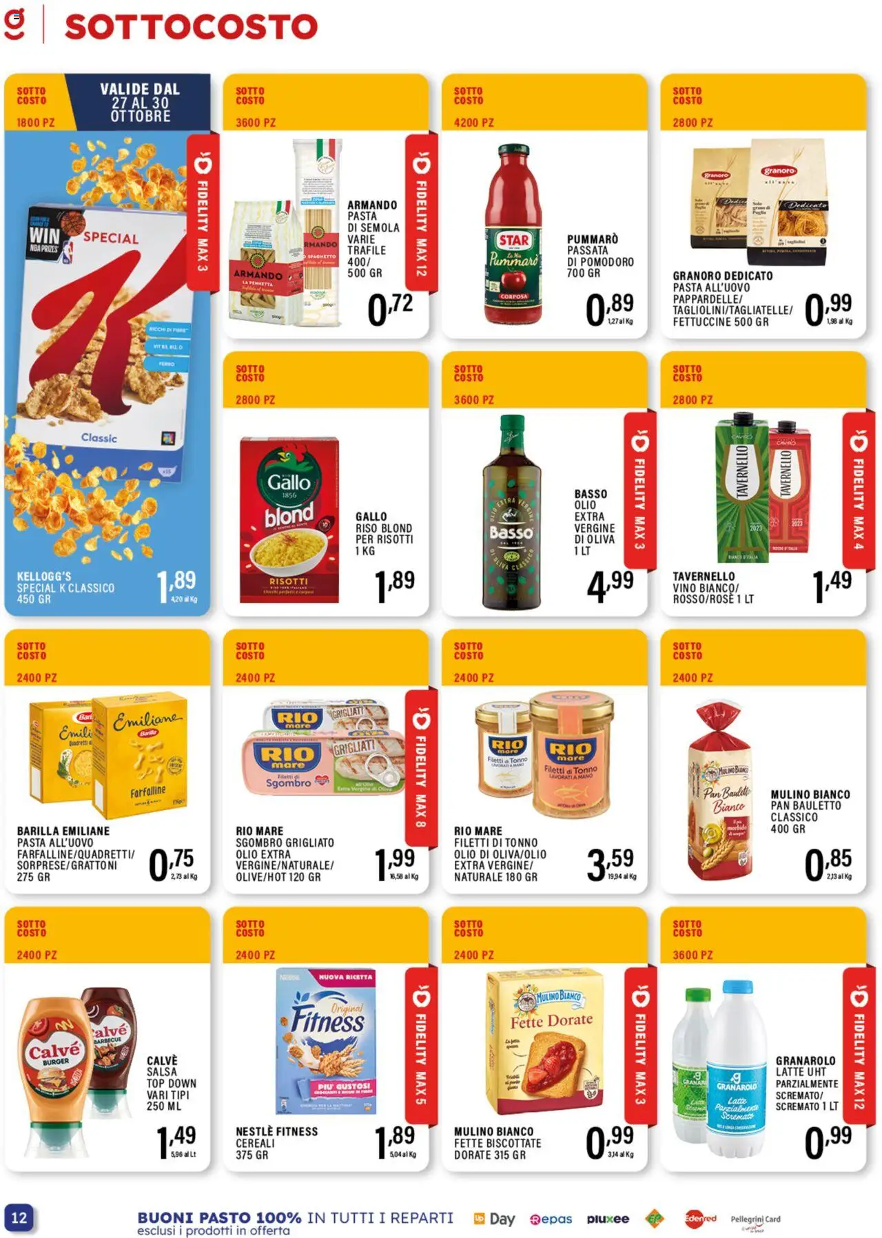 Volantino GECOP del 20.10.2025 | Pagina: 12 | Prodotti: Pomodoro, Latte, Pasta, Fettuccine