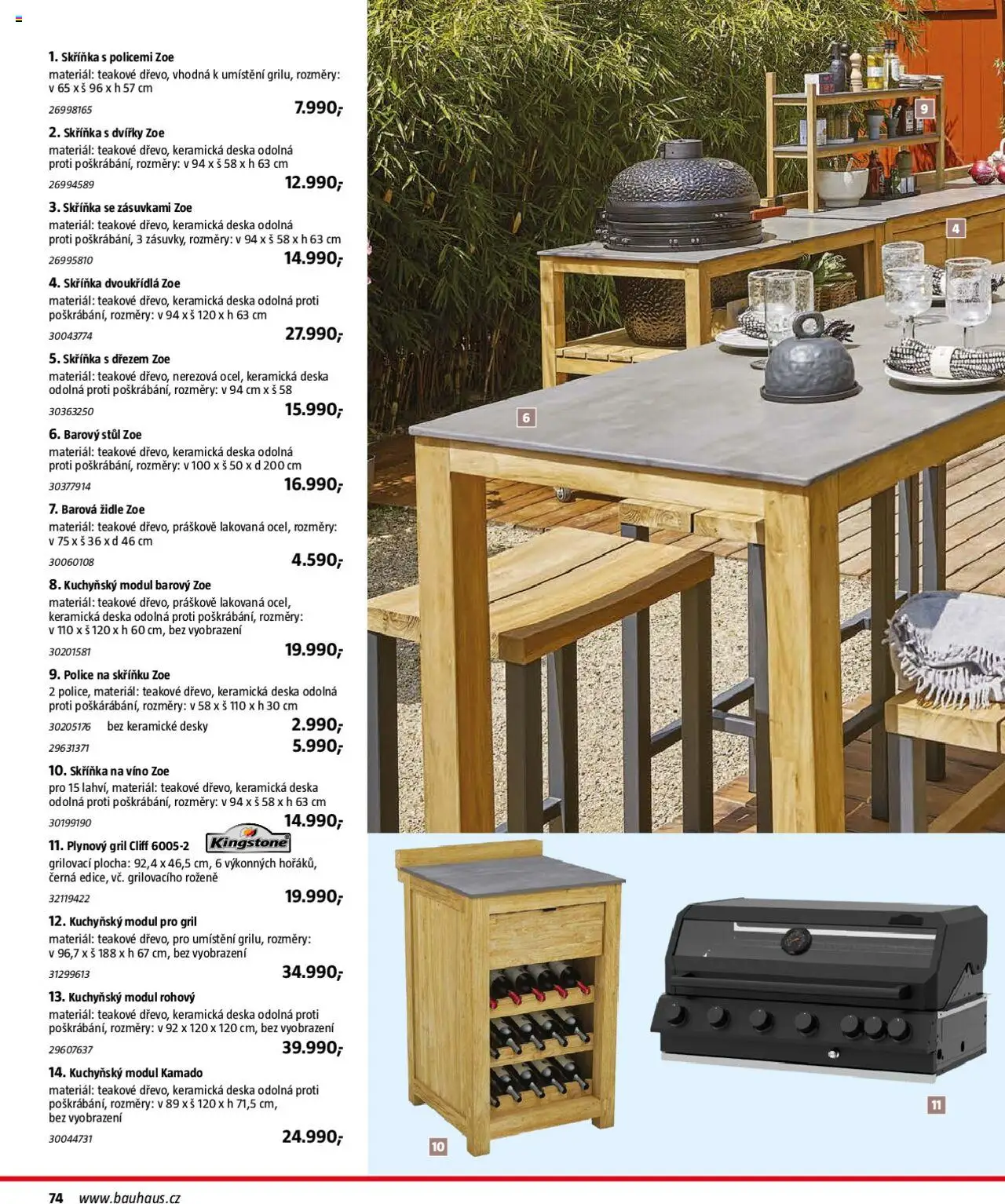 Bauhaus katalog Zahradní nábytek od 01.04.2025 | Strana: 74 | Produkty: Gril, Stůl, Police, Desky