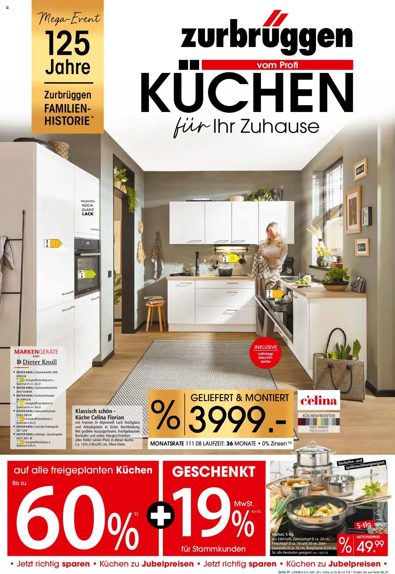 Zurbrüggen - Küchen für Ihr Zuhause – gültig ab 14.09.2025 | Seite: 1 | Produkte: Geschirrspüler, Küche, Backofen, Kuchen