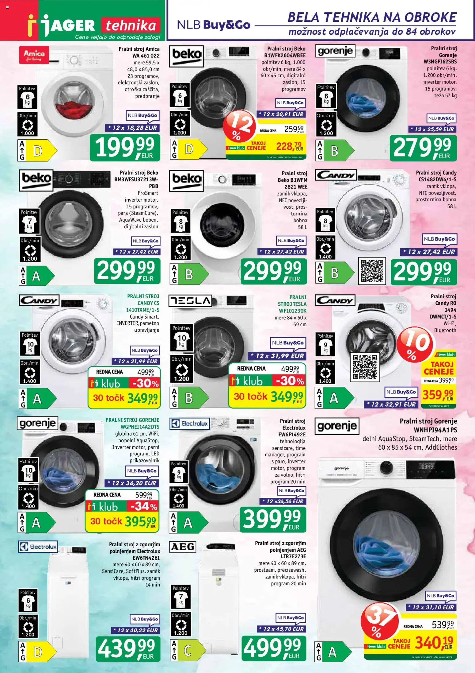Novi Jager katalog ponudbe – veljaven od 14.01.2026 | Stran: 12 | Izdelki: Pralni stroj, Teza