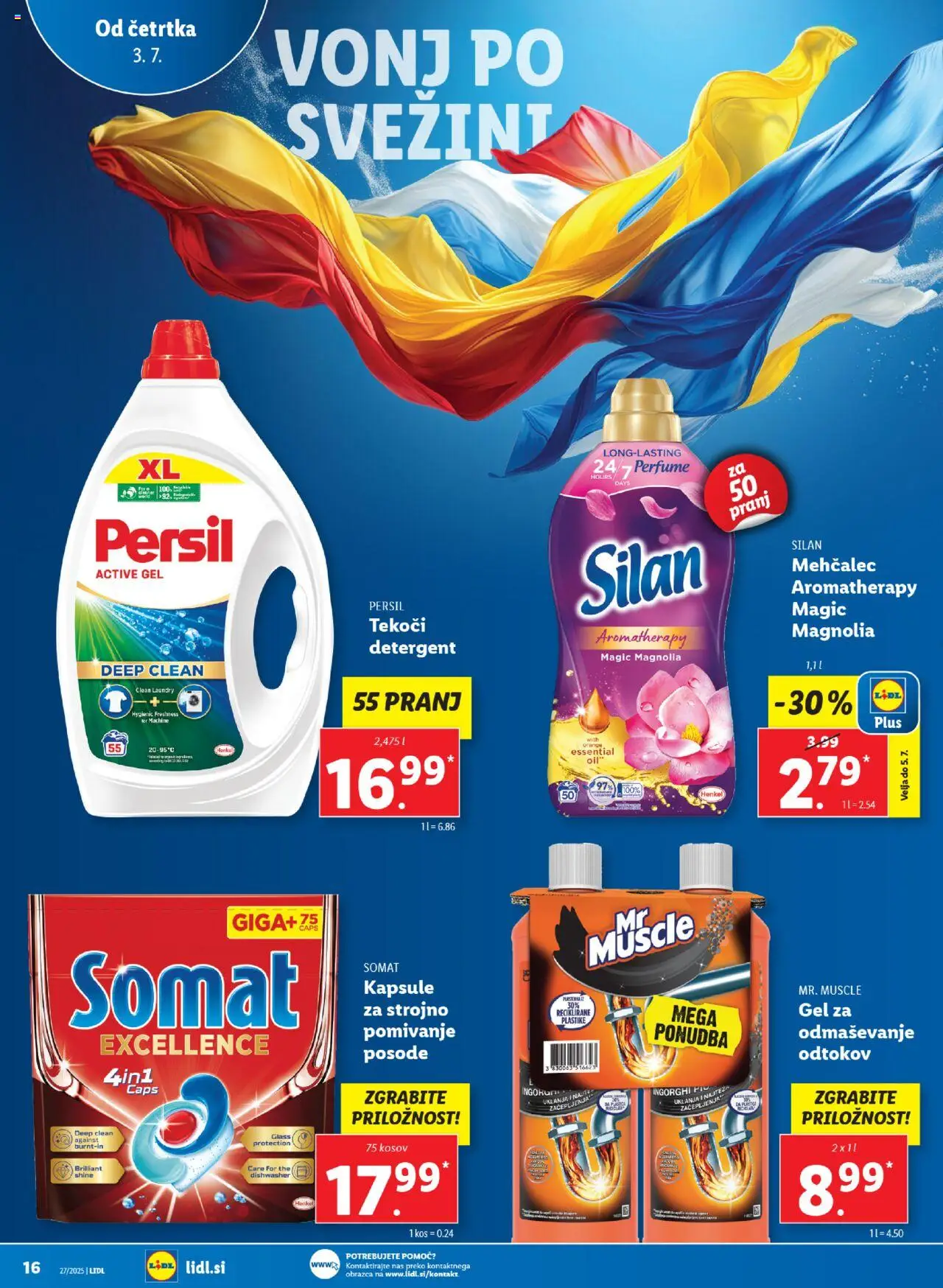 Lidl - Maribor │ velja od 03.07.2025 | Stran: 26 | Izdelki: Mehčalec, Kos, Detergent