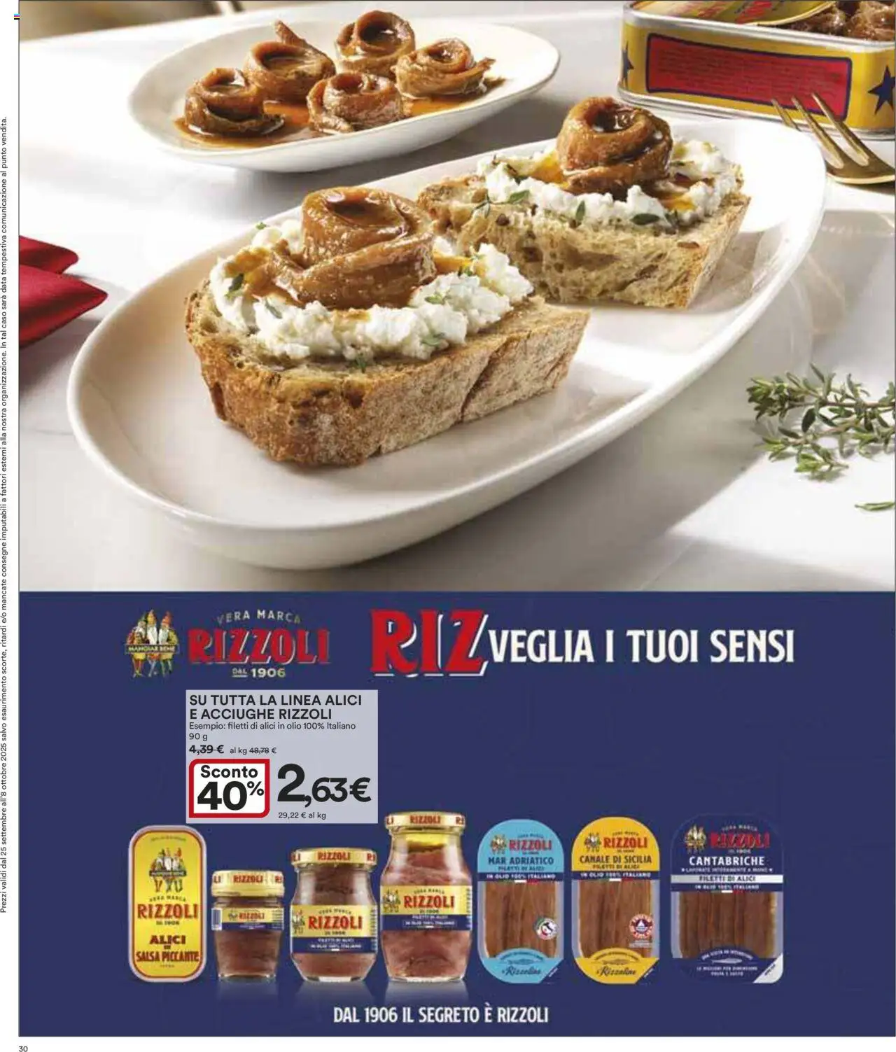 Volantino Ipercoop del 25.09.2025 | Pagina: 30 | Prodotti: Salsa, Olio, Data, Alici