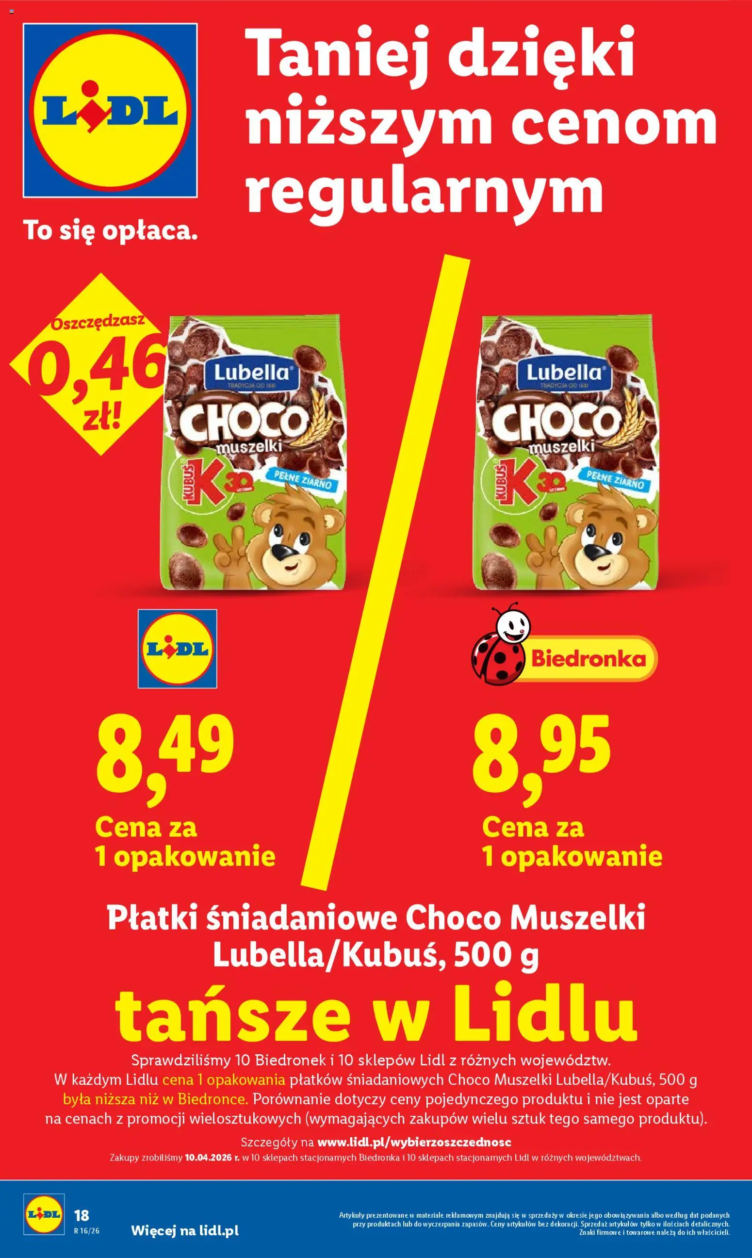 Lidl gazetka od 16.04.2026 | Strona: 18 | Produkty: Płatki śniadaniowe, Płatki