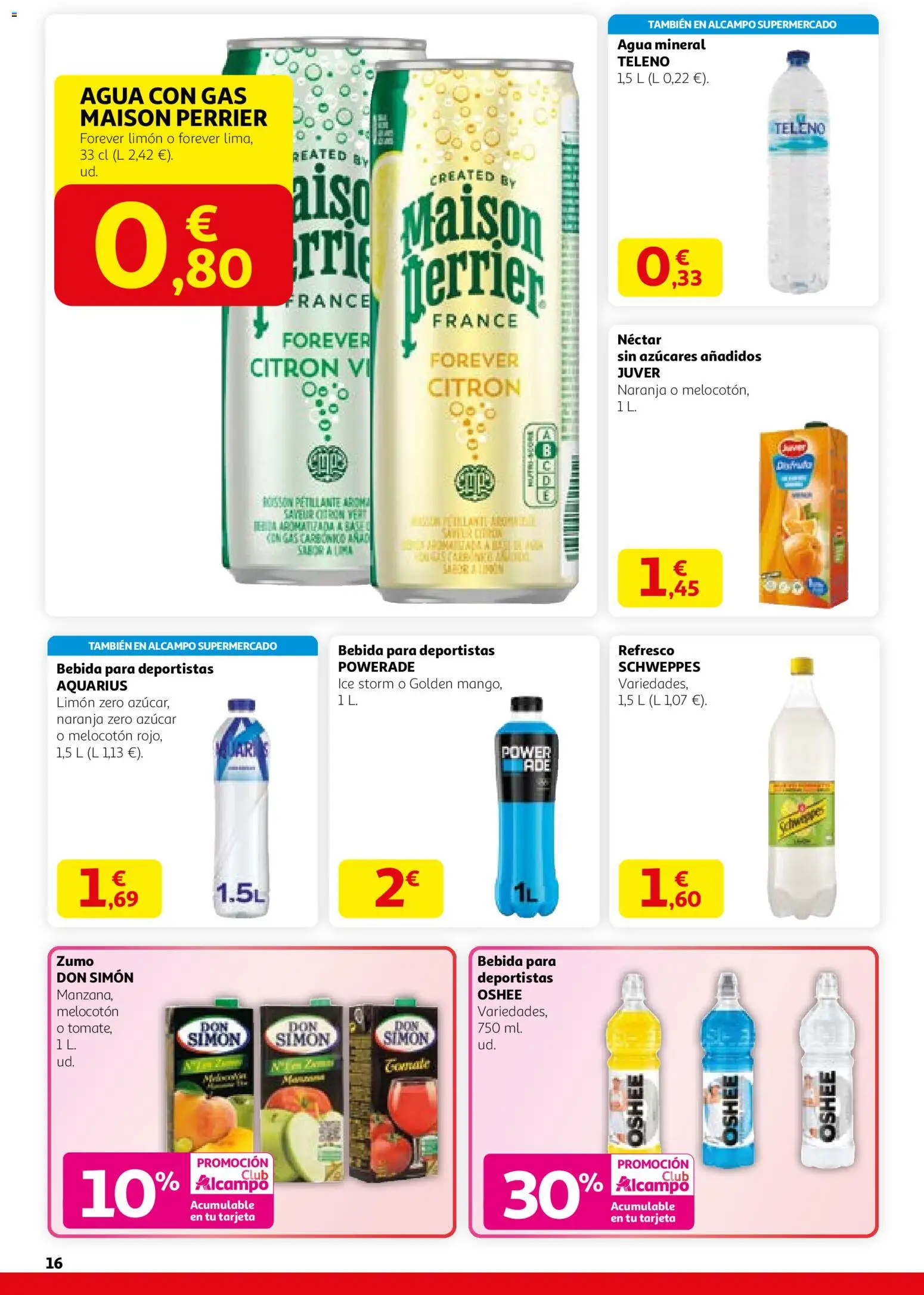 Alcampo -  HG Madrid Unificado │ válido desde el 12.02.2026 | Página: 16 | Productos: Lima, Agua con gas, Ροζ πιπέρι, Néctar