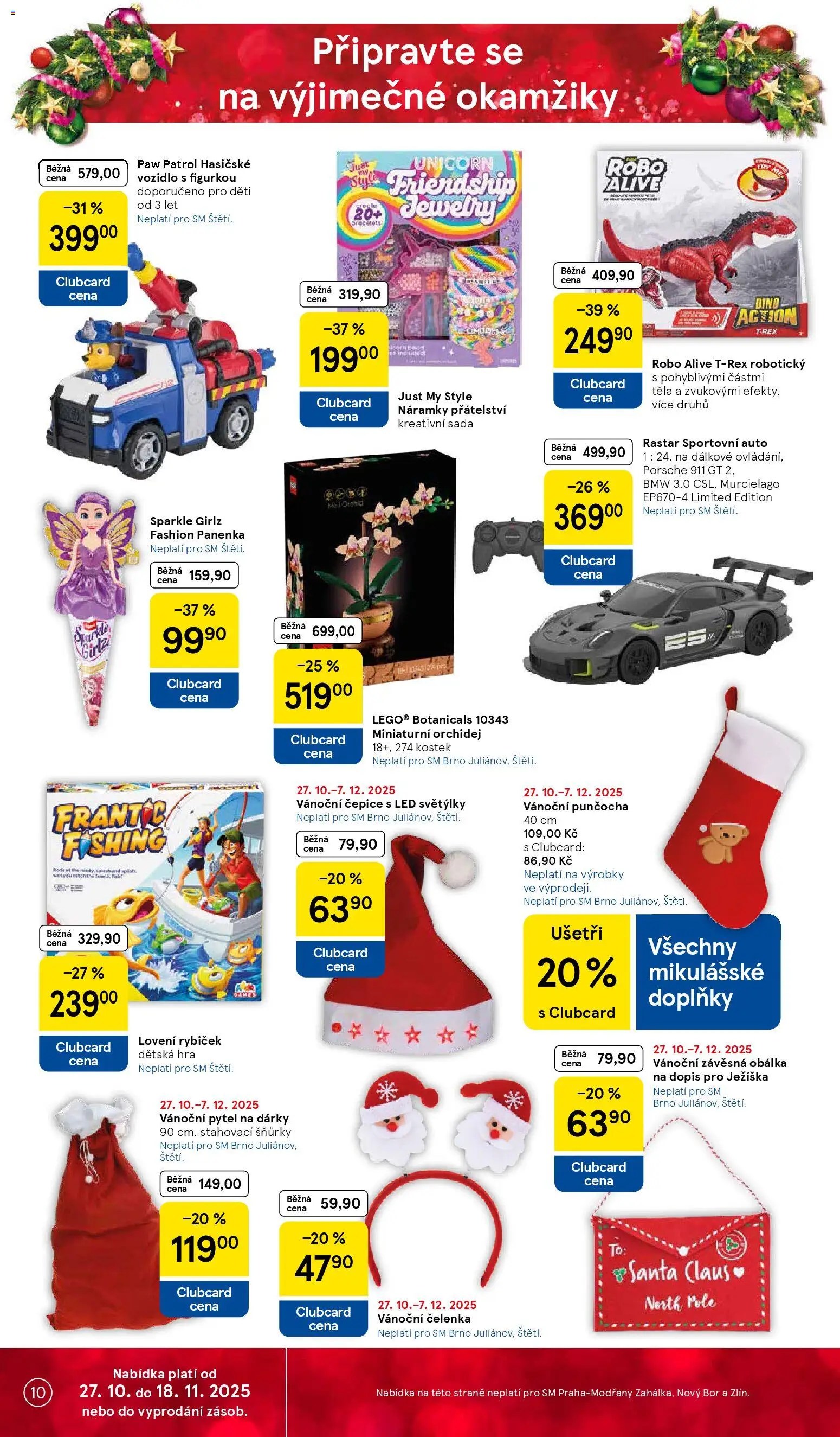Tesco leták - Supermarket od 29.10.2025 | Strana: 10 | Produkty: Panenka, LEGO, Čepice, Kreativní sada