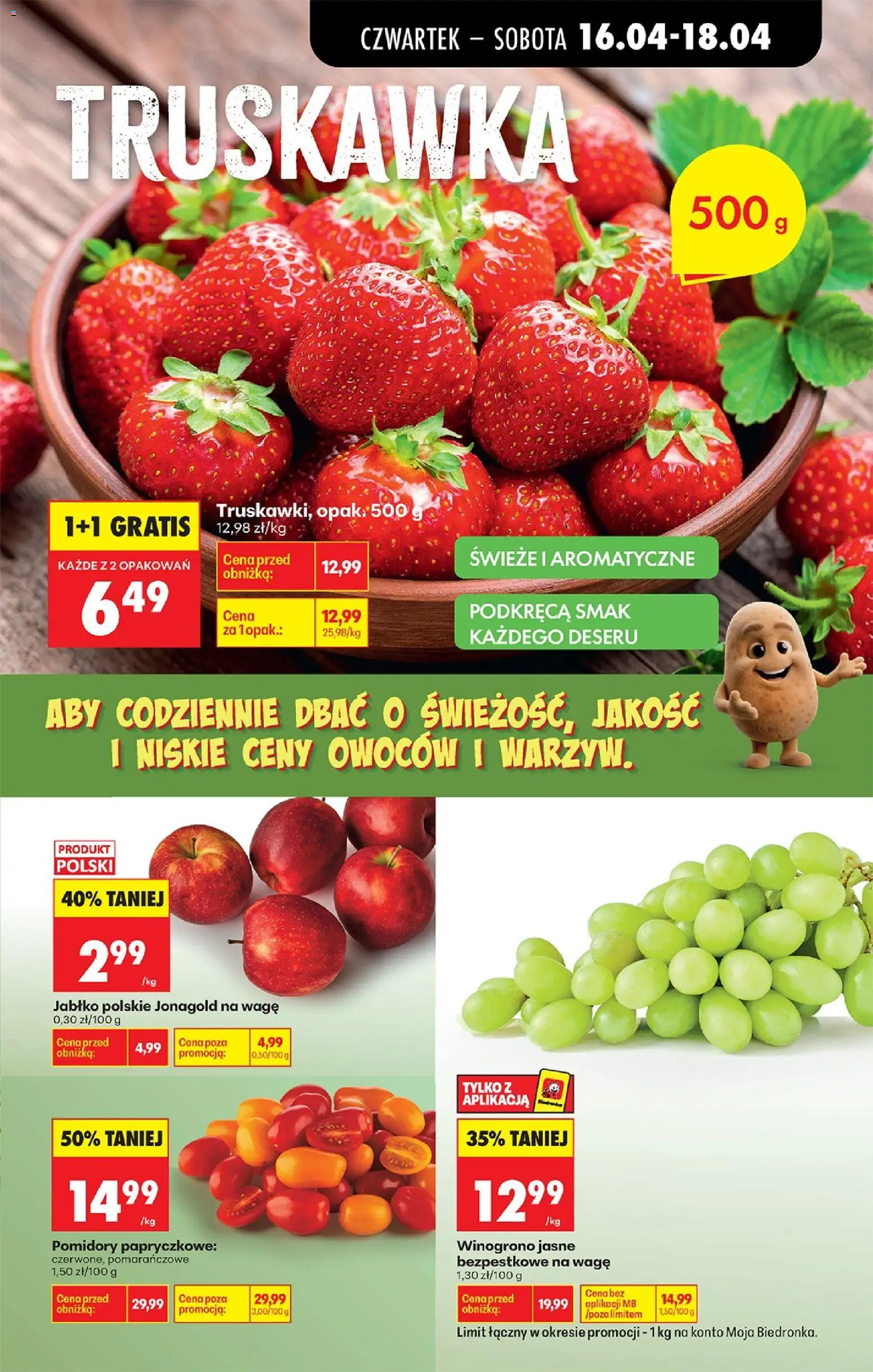 Biedronka gazetka od czwartku od 16.04.2026 | Strona: 31 | Produkty: Winogrono, Pomidory, Pomidory papryczkowe