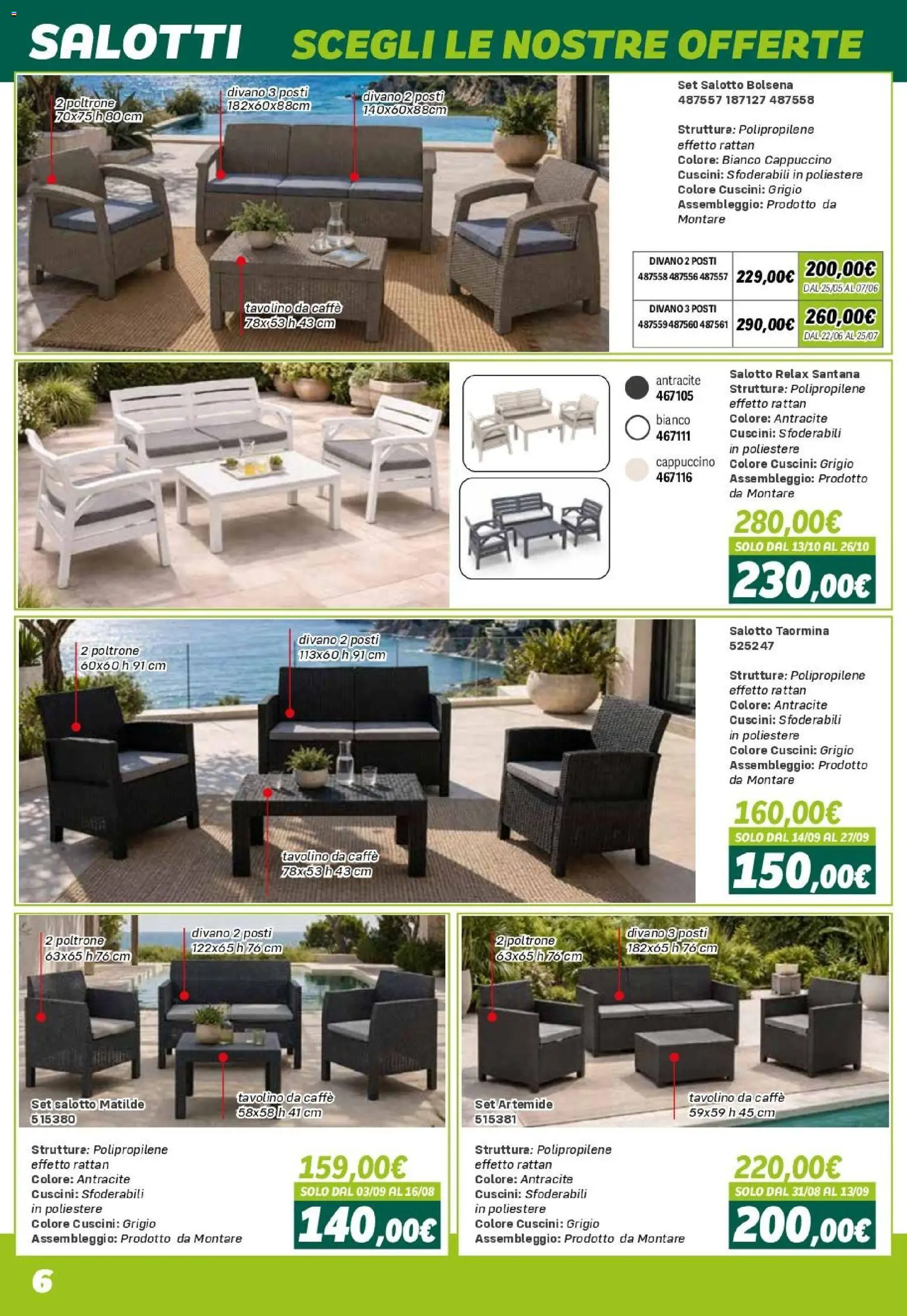 Volantino Orizzonte del 24.04.2026 | Pagina: 6 | Prodotti: Tavolino, Caffè, Divano, Tavolino da caffè