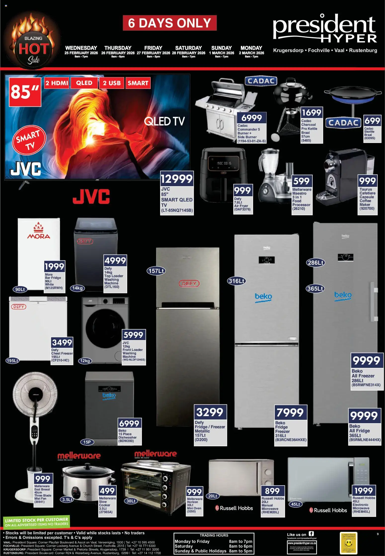 New President Hyper catalogue – valid from 25.02.2026 | Page: 9 | Products: Freezer, Kettle, Cooker, Coffee