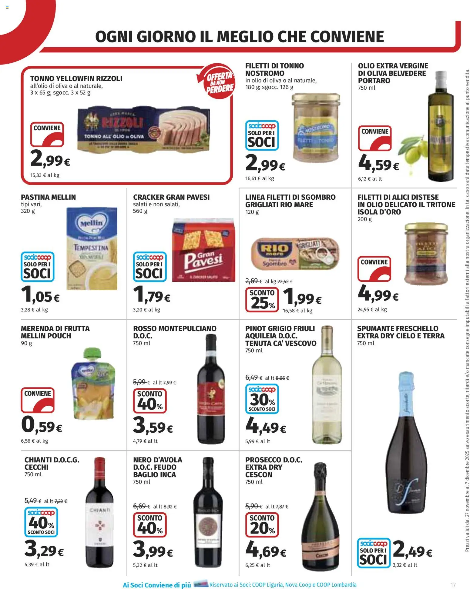 Volantino COOP del 27.11.2025 | Pagina: 17 | Prodotti: Spumante, Tonno, Sgombro, Olio di Oliva