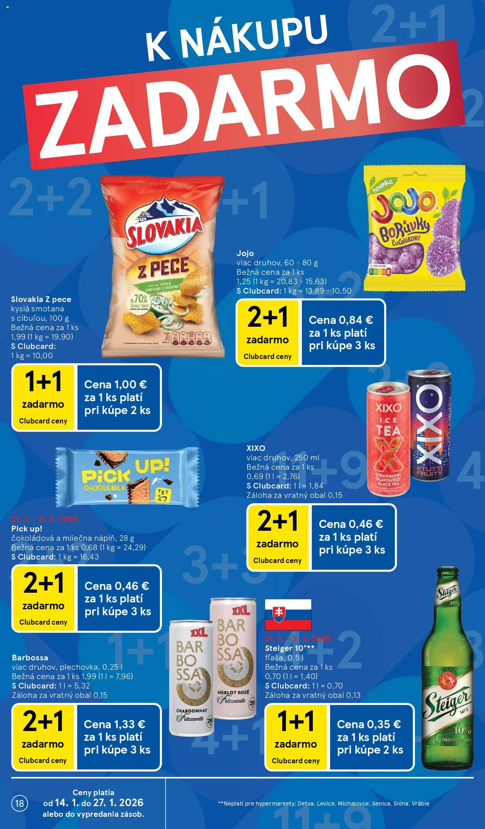 Nové Tesco akcie – leták je platný od 21.01.2026 | Strana: 18 | Produkty: Smotana, Steiger, Čučoriedky