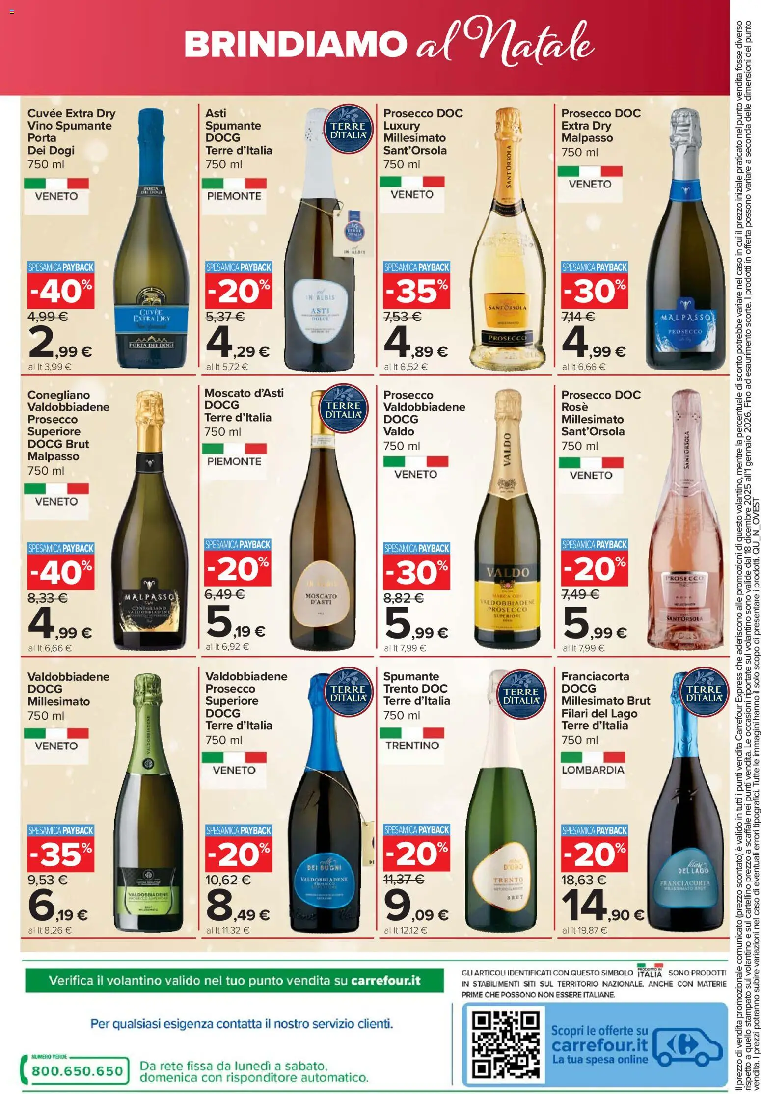 Volantino Carrefour del 18.12.2025 | Pagina: 20 | Prodotti: Prosecco, Vino, Spumante, Scaffale