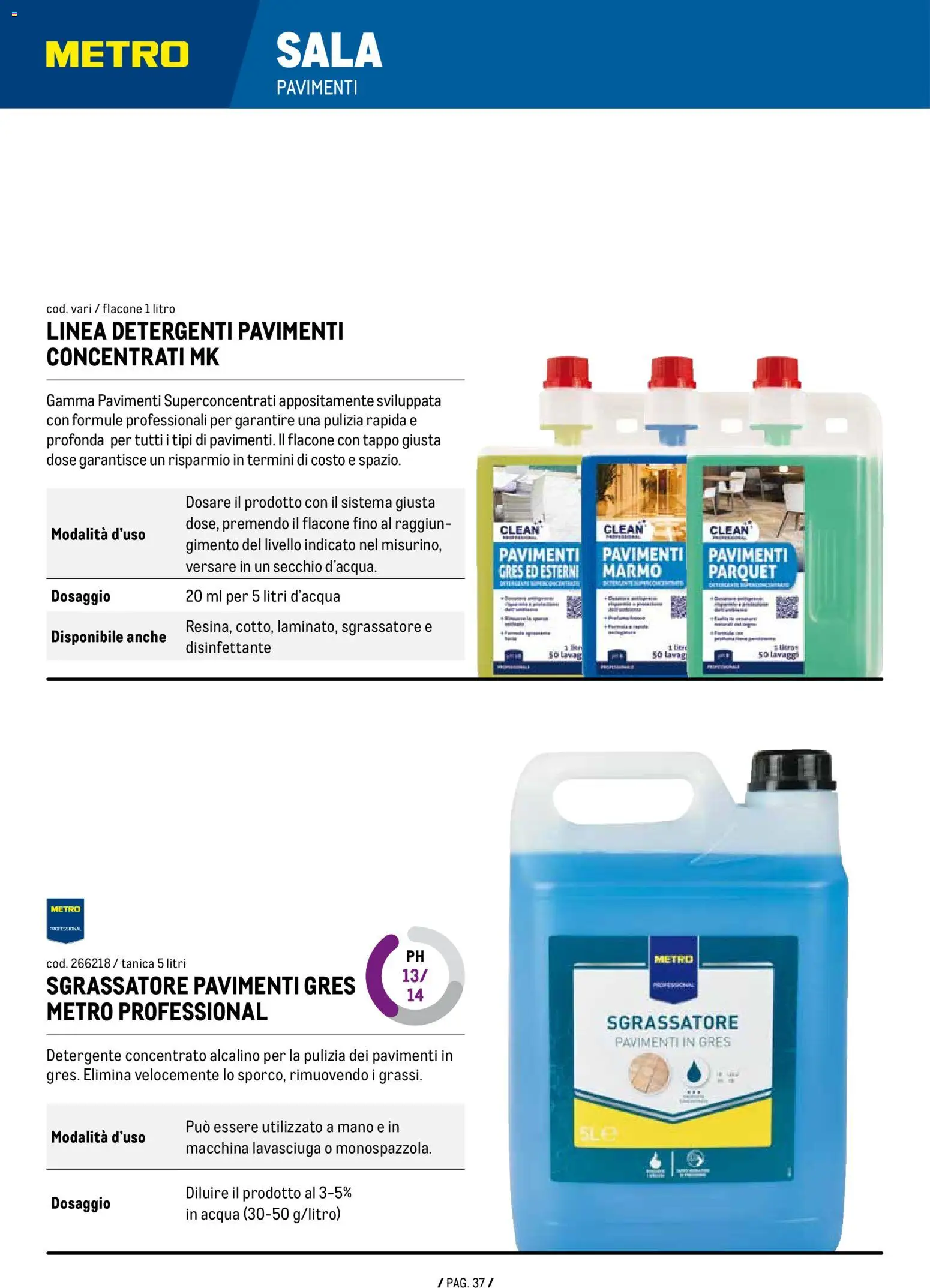 Volantino Metro del 07.01.2026 | Pagina: 37 | Prodotti: Lavasciuga, Sgrassatore, Tanica, Secchio