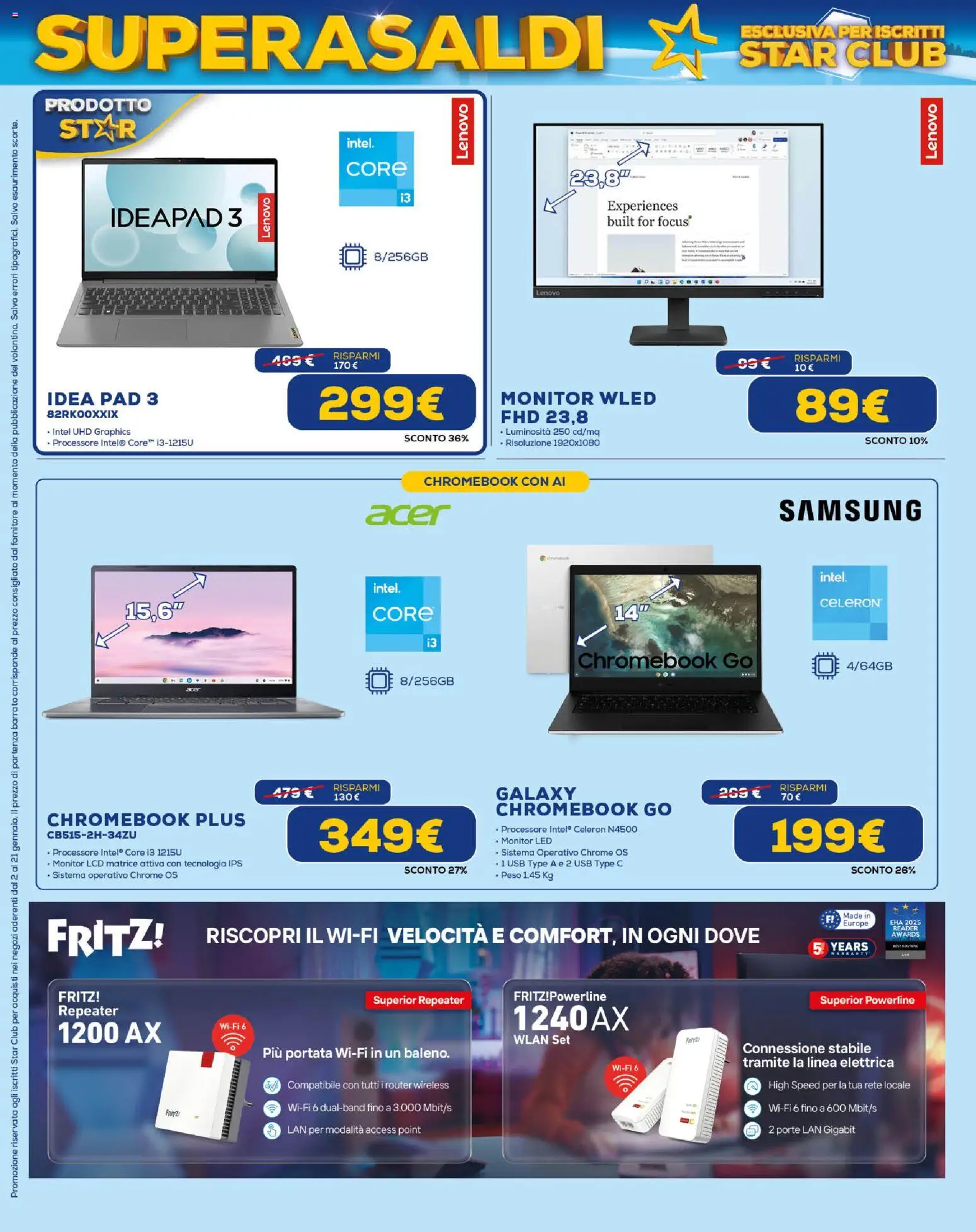 Volantino Euronics del 02.01.2026 | Pagina: 10 | Prodotti: Router, Monitor, USB, Samsung