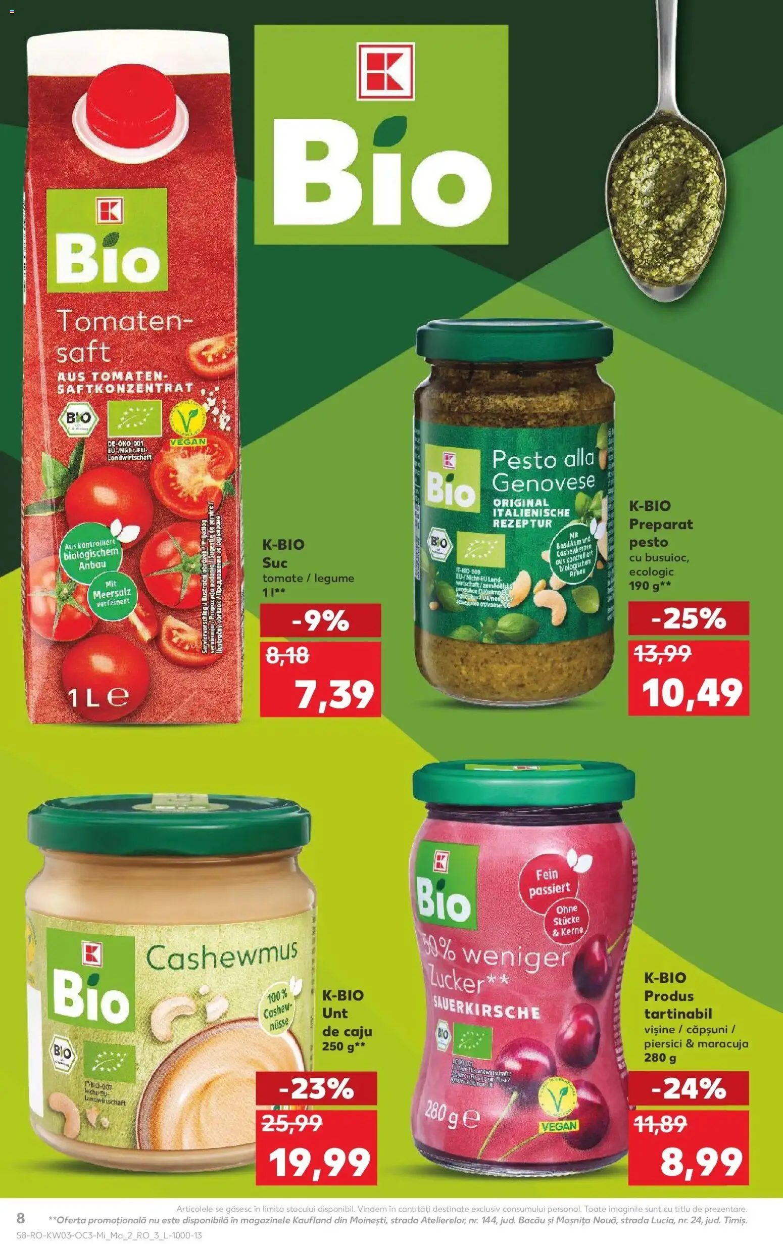 Noul catalog Kaufland – valabil de la 14.01.2026 | Pagină: 8 | Produse: Unt, Suc, Căpșuni, Legume
