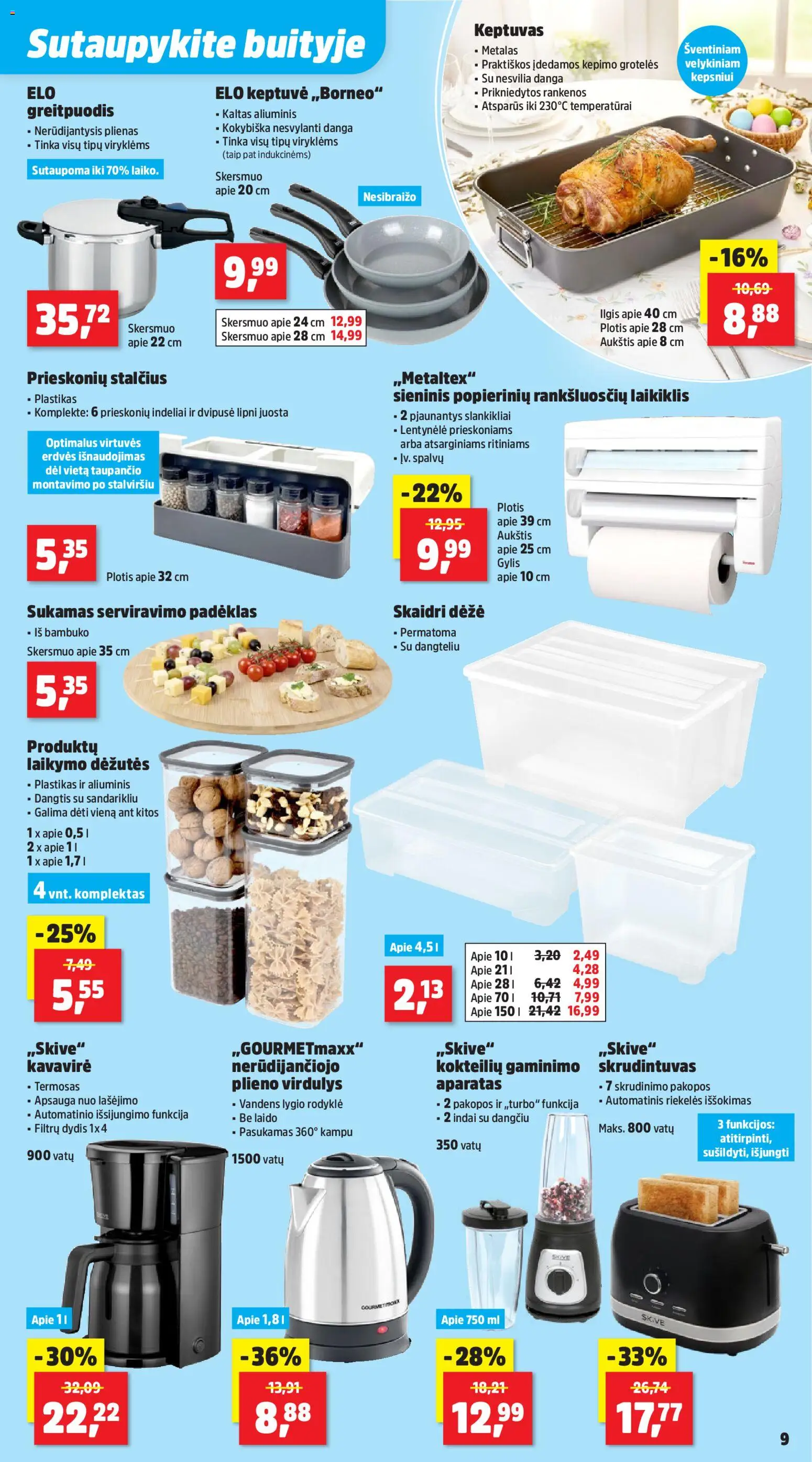 Thomas Philipps akcijos nuo 09.03.2026 | Puslapis: 9 | Prekių: Keptuvė, Grotelės, Indai, Virdulys