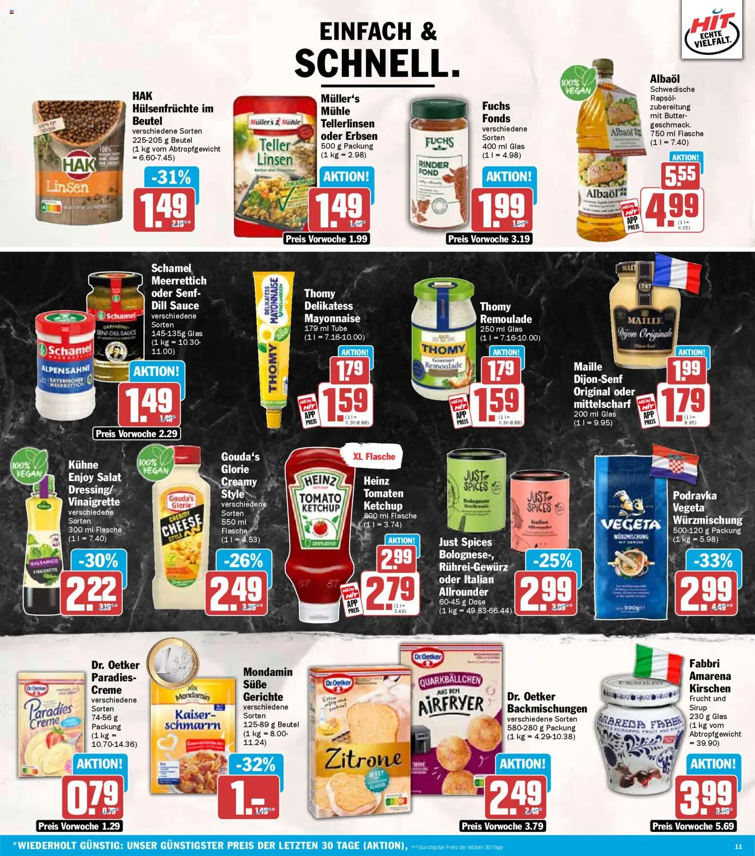 HIT Berlin – gültig ab 19.01.2026 | Seite: 11 | Produkte: Rapsöl, Tomaten, Ketchup, Salat