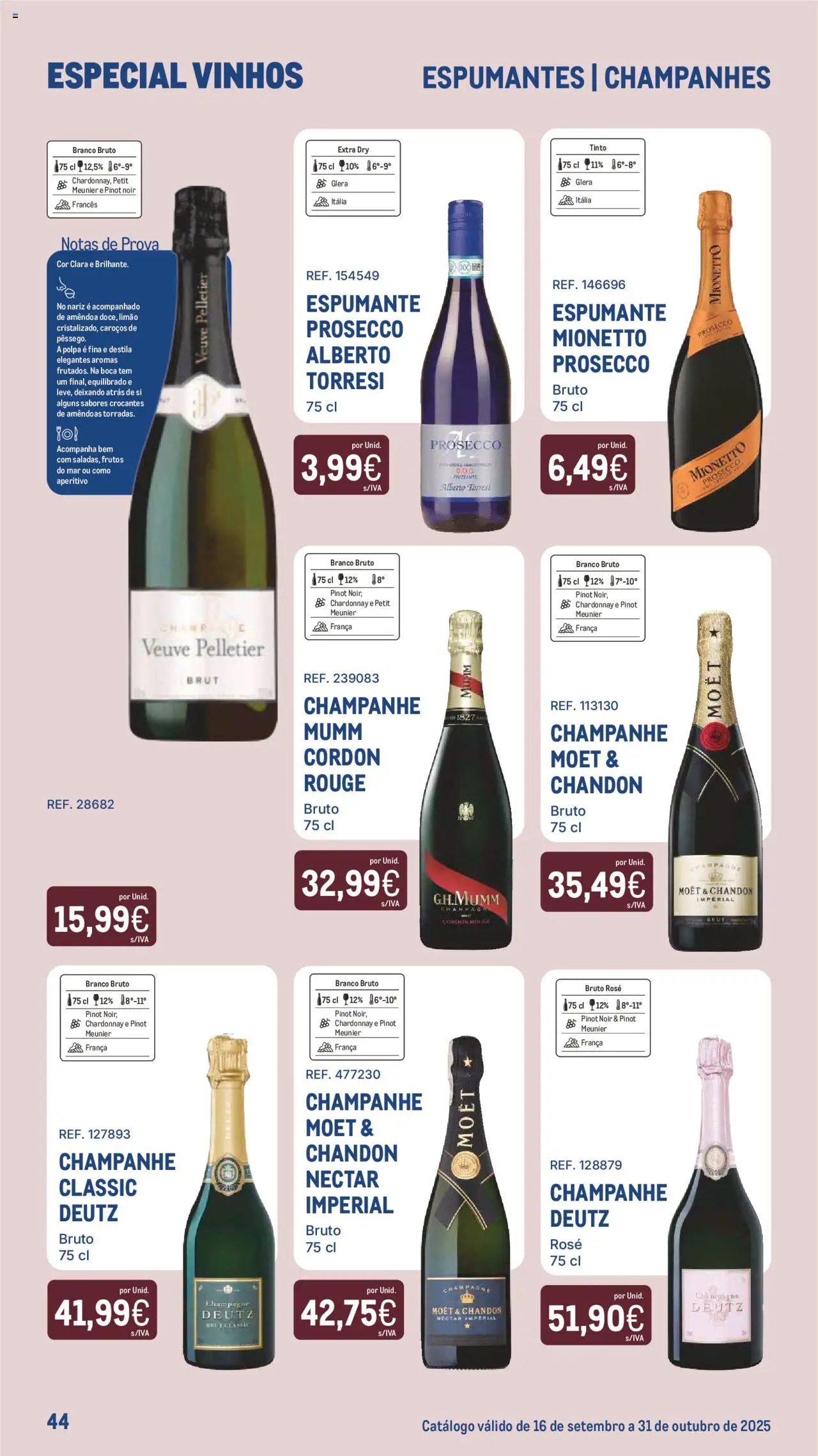 Makro - Especial Vinhos │ válido de 16.09.2025 | Página: 44 | Produtos: Amêndoas, Espumante, Prosecco, Champagne