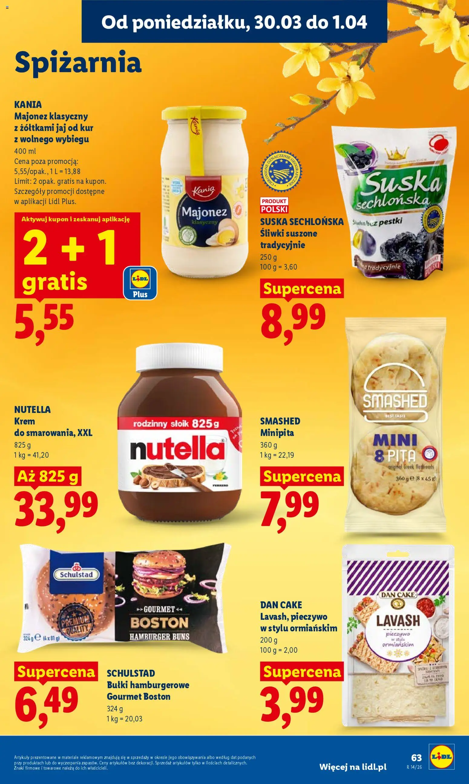 Lidl Polsko leták od 30.03.2026 | Strana: 63 | Produkty: Hamburger, Gourmet, Krém, Nutella