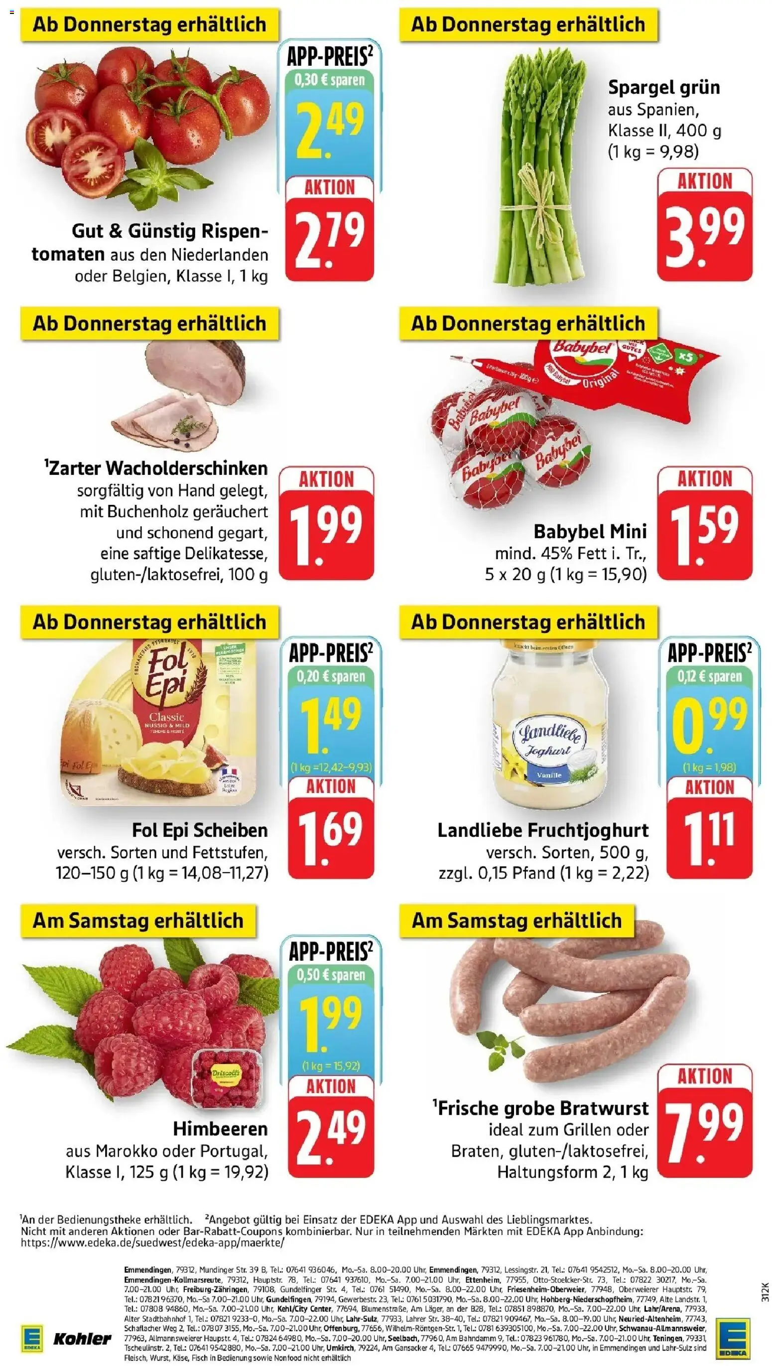 E center Prospekt Kehl	 – gültig ab 05.04.2026 | Seite: 44 | Produkte: Tomaten, Fruchtjoghurt, Fisch, Babybel