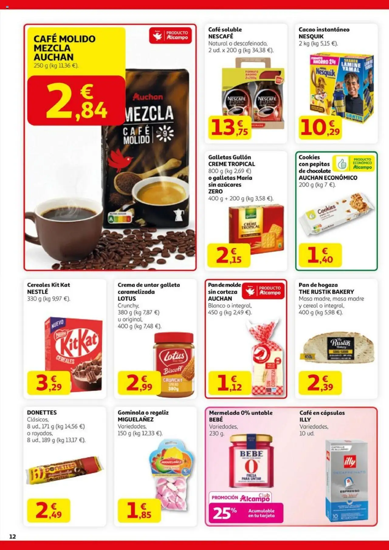 Alcampo - HP catalan │ válido desde el 11.09.2025 | Página: 12 | Productos: Café molido, Crema, Cacao instantáneo, Φρυγανιές σικάλεως