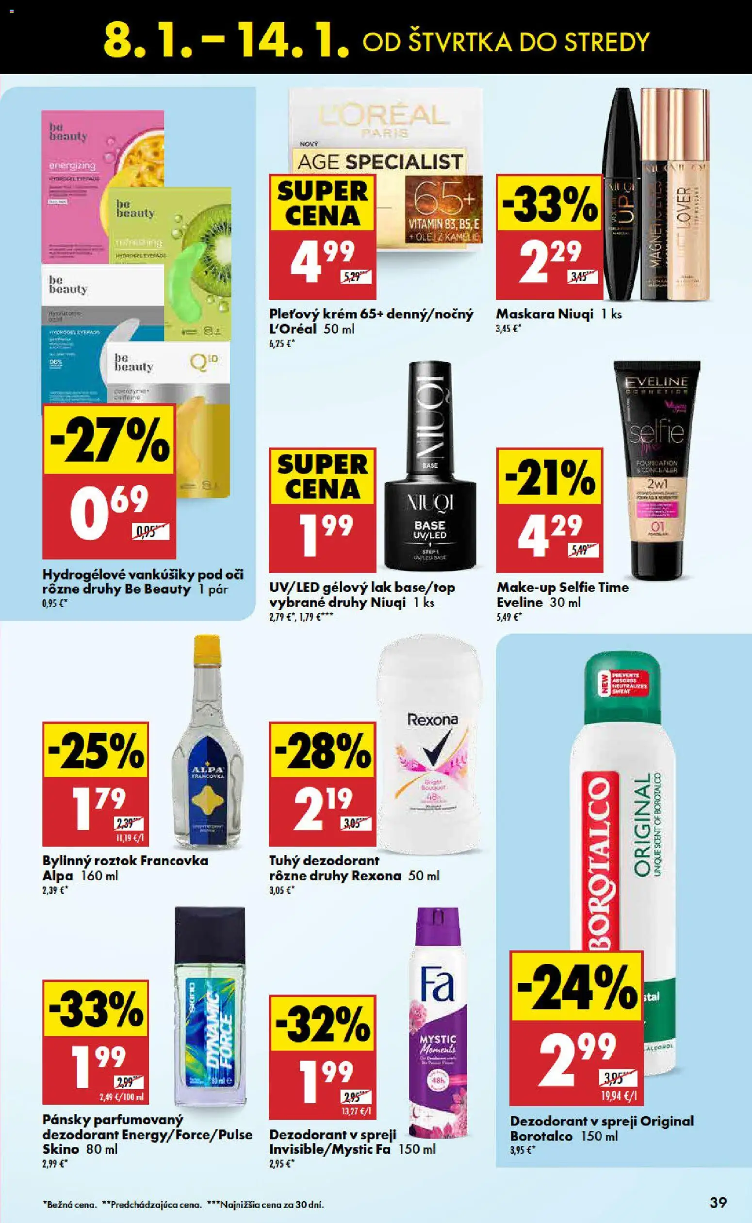 Nové Biedronka akcie – leták je platný od 08.01.2026 | Strana: 39 | Produkty: Olej, Dezodorant, Alpa, Krém