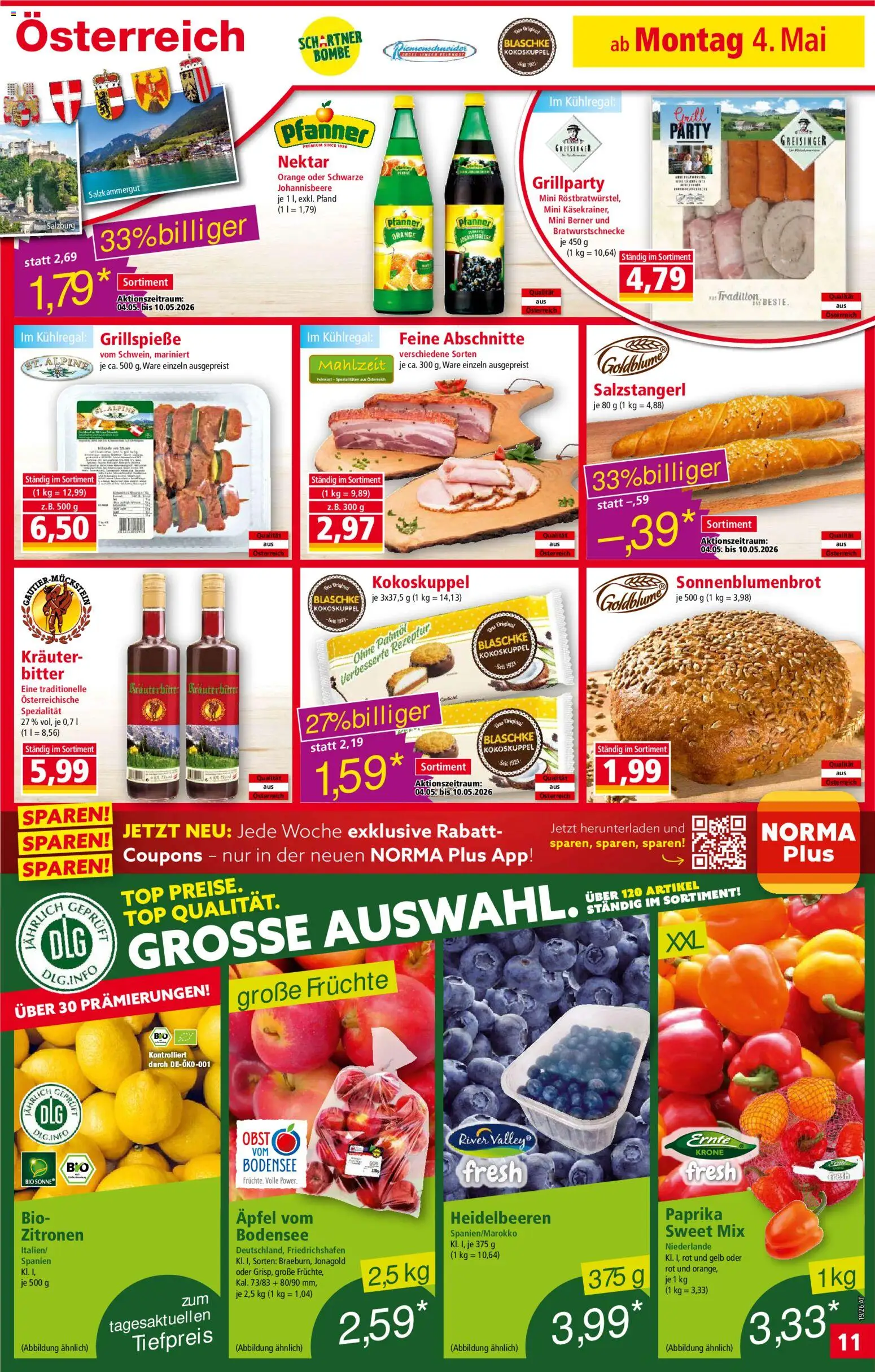 Norma Flugblatt gültig ab 04.05.2026 | Seite: 11 | Produkte: Grill, Äpfel