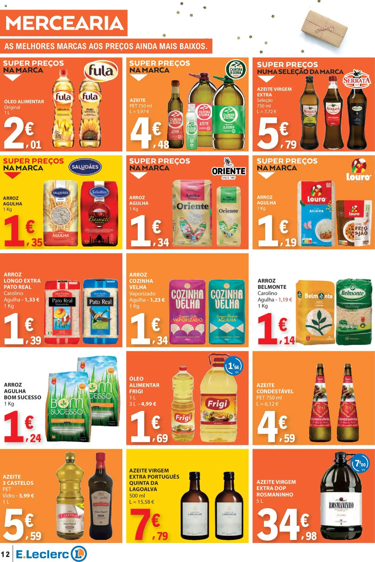 E.Leclerc folheto │ válido de 27.11.2025 | Página: 12 | Produtos: Azeite, Louro, Óleo, Arroz