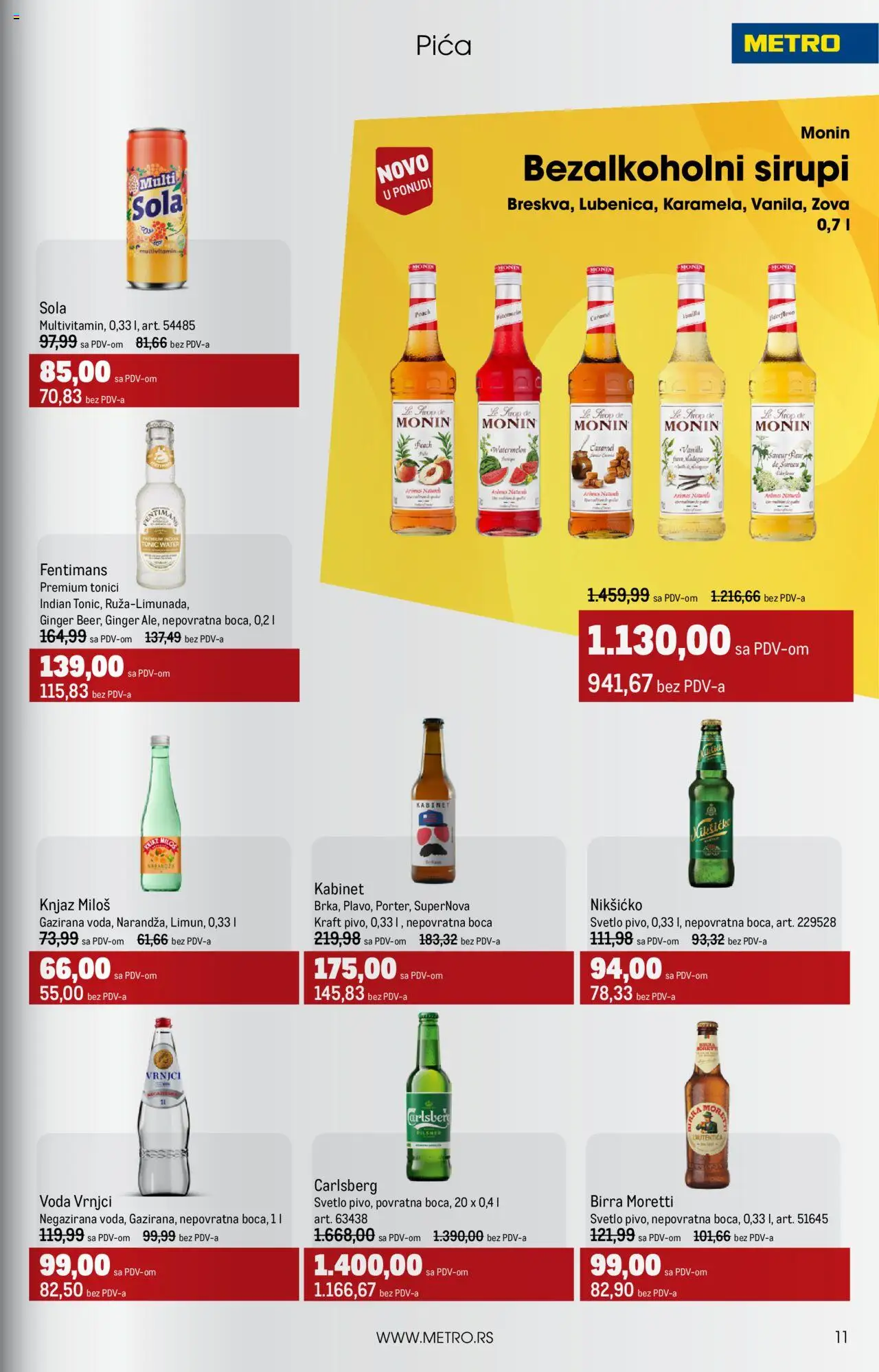 Metro katalog - važi od 01.06.2025 | Strana: 11 | Proizvode: Birra Moretti, Voda, Pica, Carlsberg