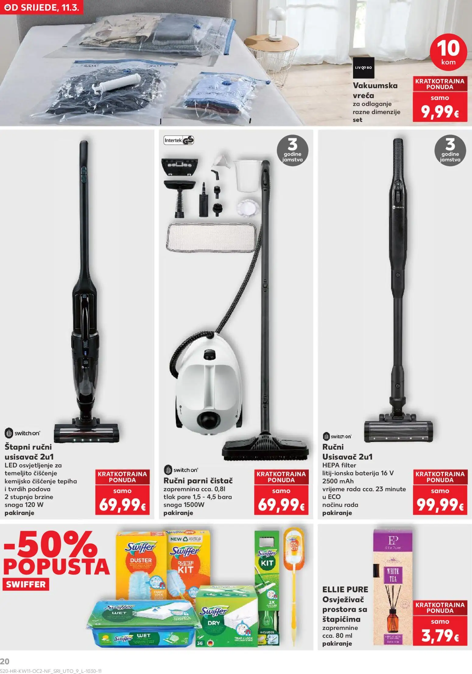 Kaufland katalog | vrijedi od 11.03.2026 | Stranica: 20 | Proizvodi: Usisavač, Baterija, Osvježivač prostora, Parni čistač