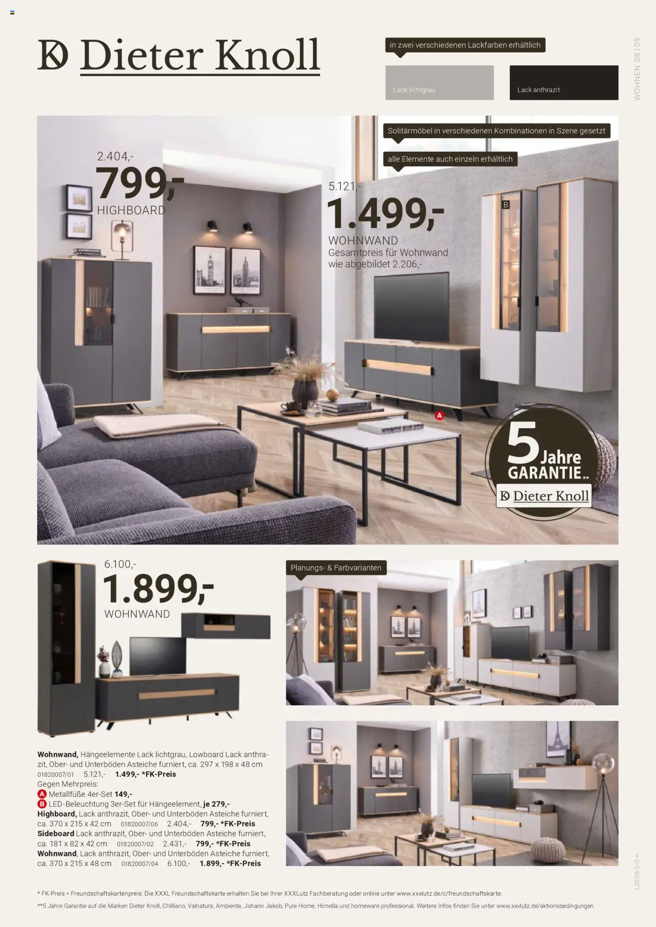 XXXL Lutz Dieter Knoll Spezial - gültig ab dem 04.08.2025 | Seite: 9 | Produkte: Sideboard, Wohnwand, Lowboard, HIghboard