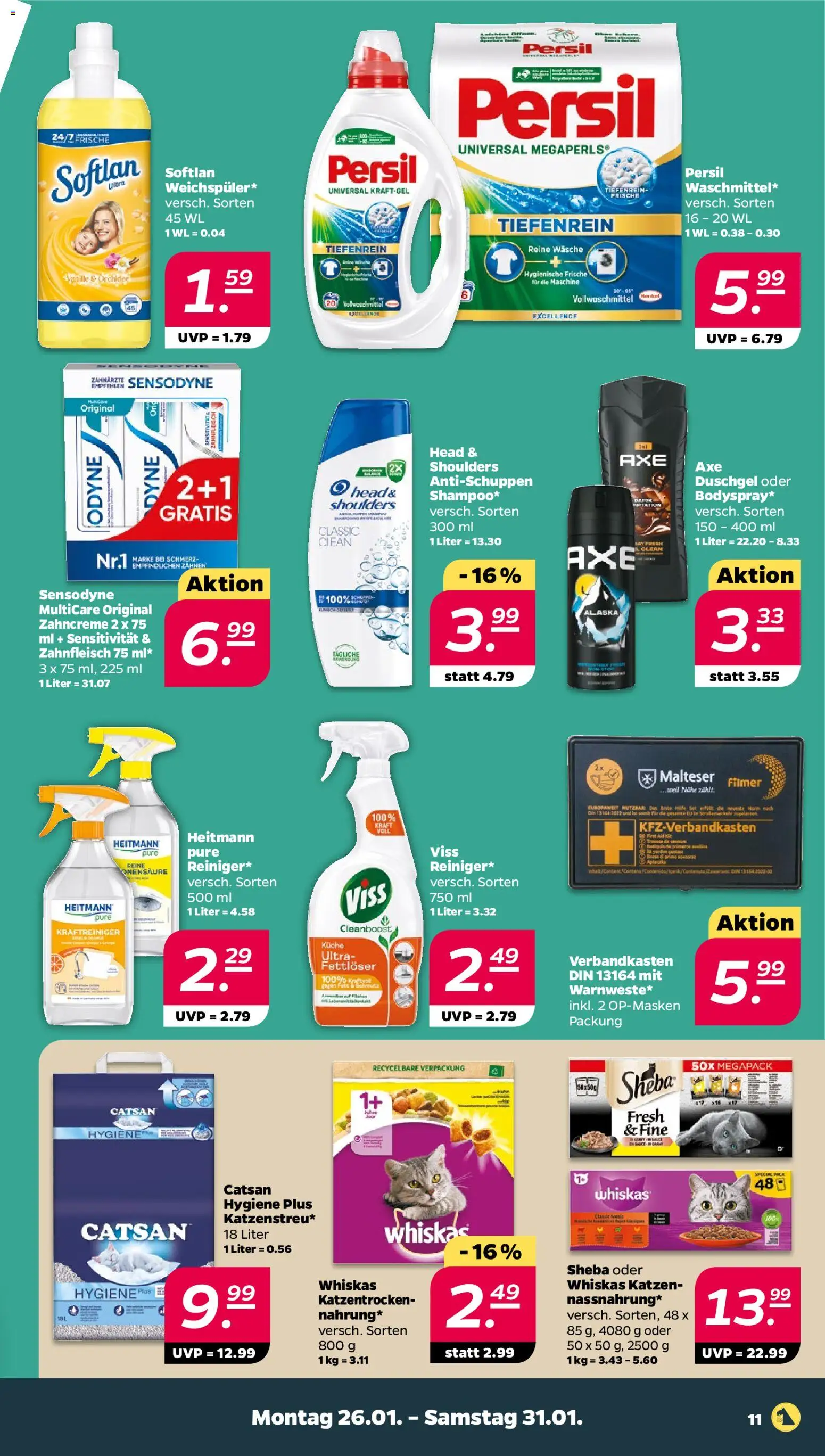 Netto Prospekt 	 – gültig ab 25.01.2026 | Seite: 11 | Produkte: Catsan, Küche, Duschgel, Persil