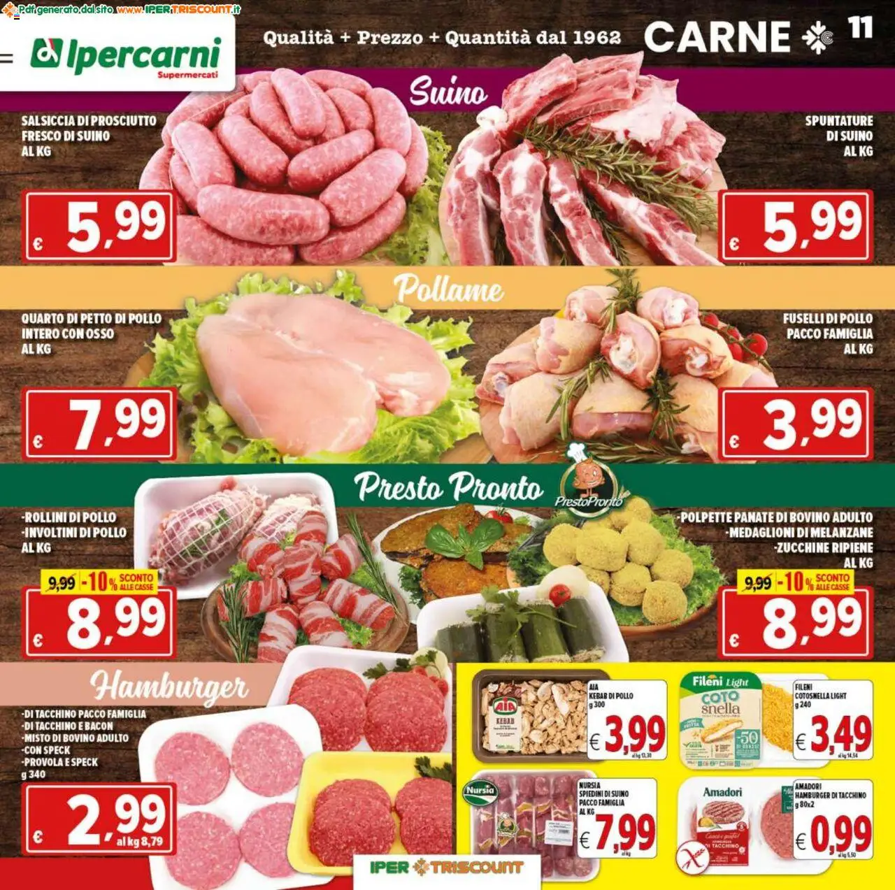 Volantino Ipertriscount del 05.09.2025 | Pagina: 11 | Prodotti: Speck, Melanzane, Hamburger, Spiedini