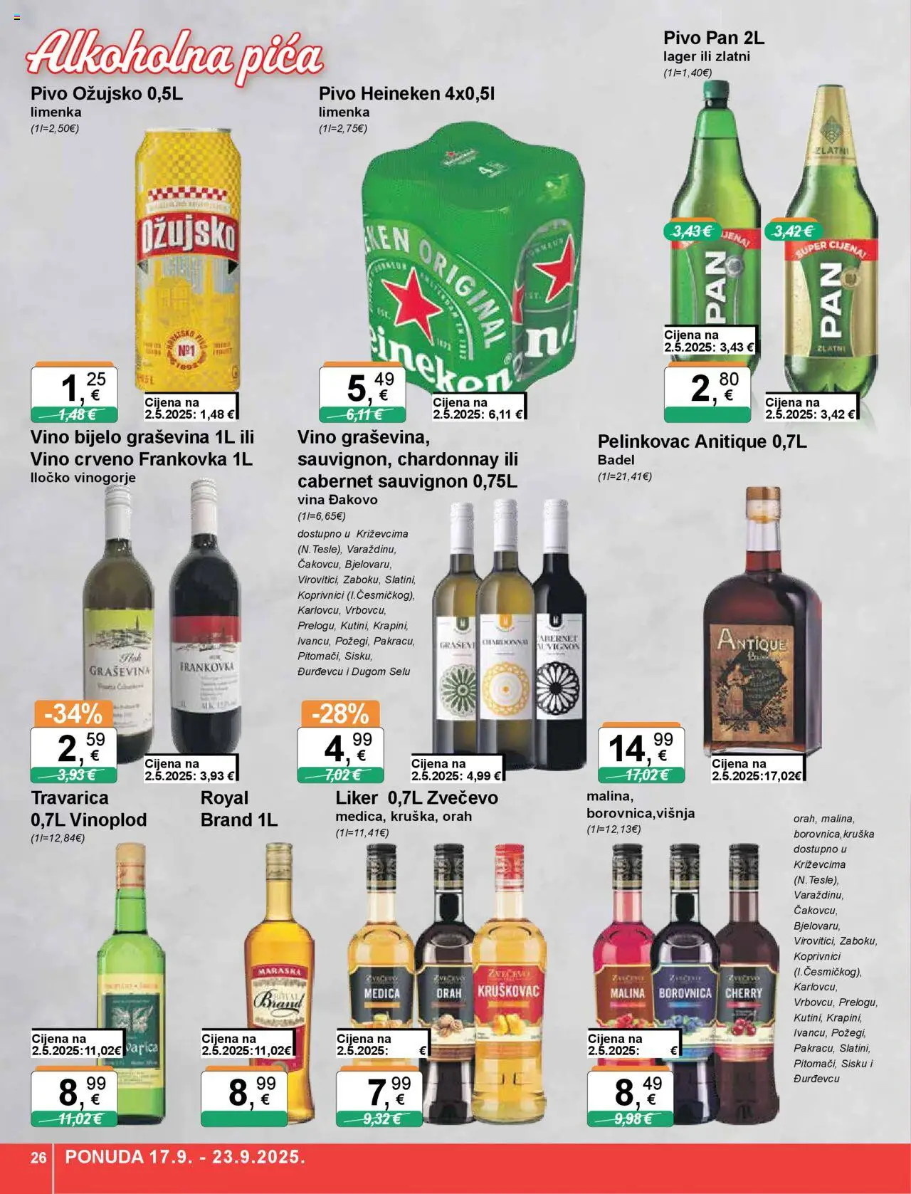 KTC katalog | vrijedi od 17.09.2025 | Stranica: 26 | Proizvodi: Pelinkovac, Travarica, Liker, Kruška