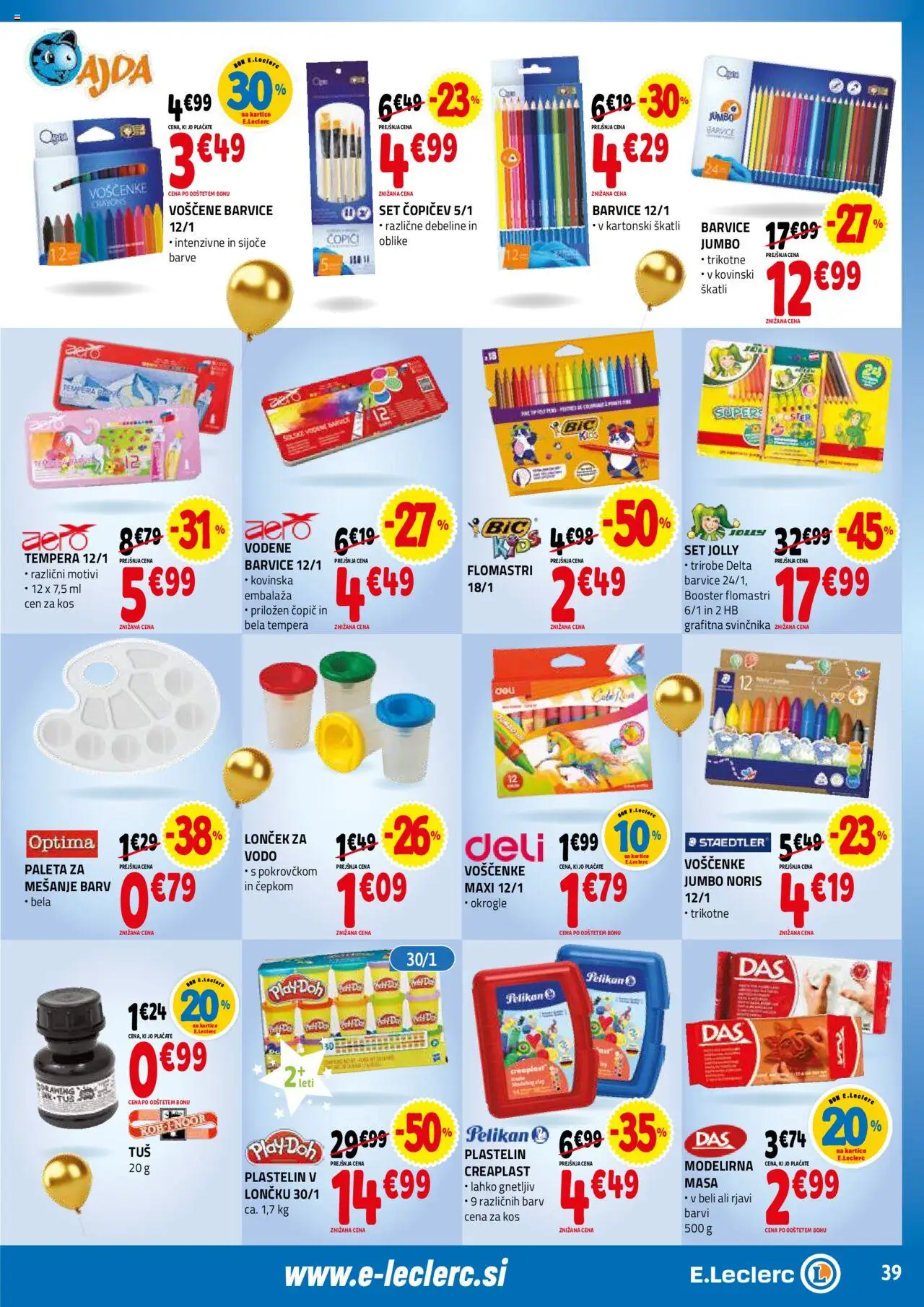 E.leclerc katalog │ velja od 18.06.2025 | Stran: 39 | Izdelki: Barvice, Kos, Copic